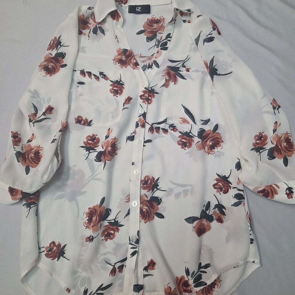 Other white Floral 2 pocket button blouse flowy professional y2k Size XS / US 0-2 / IT 36-38 - 4 Thumbnail