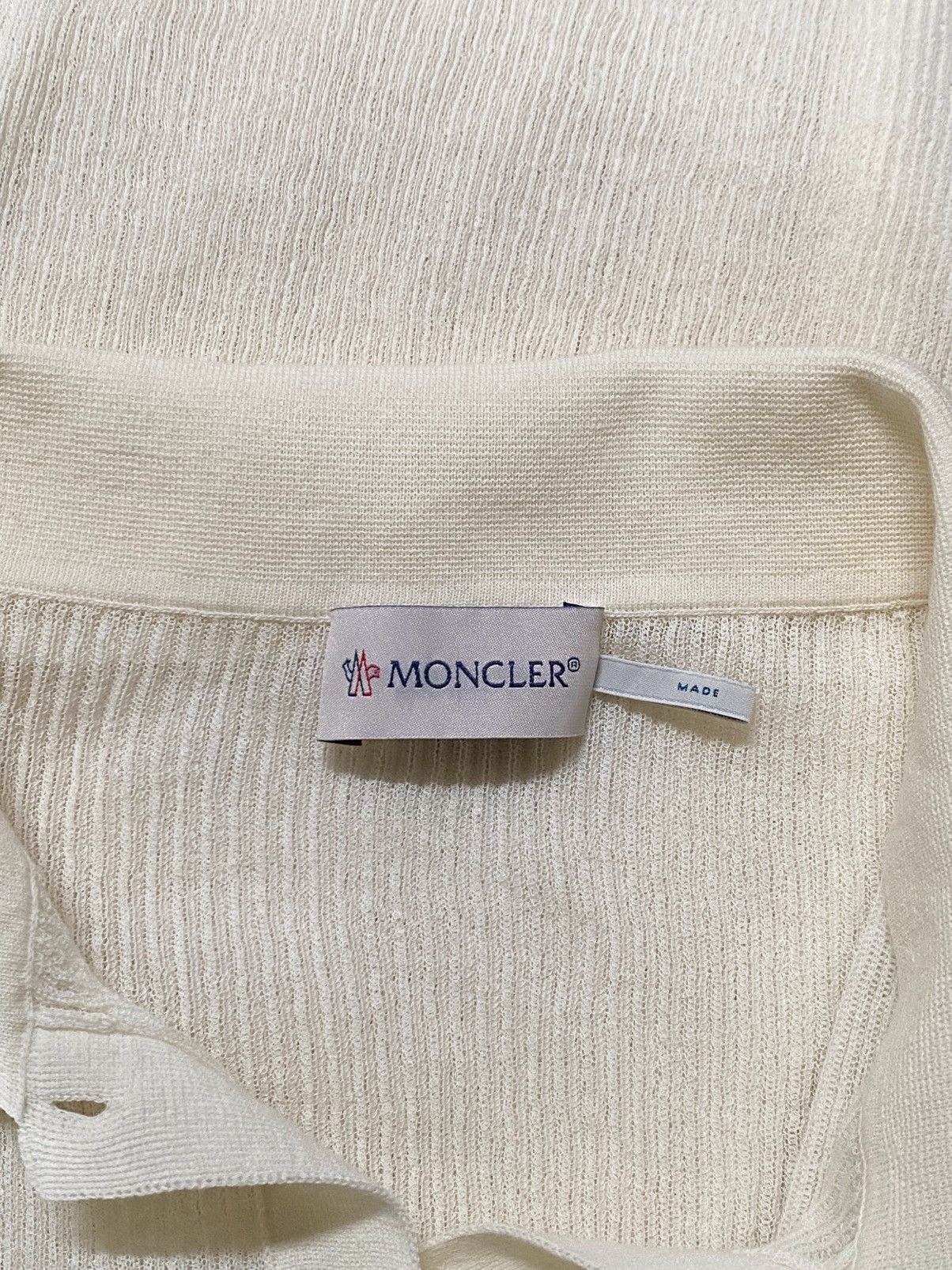 Moncler Moncler Long-Sleeve Ribbed Polo Shirt size L Size L / US 10 / IT 46 - 10 Thumbnail