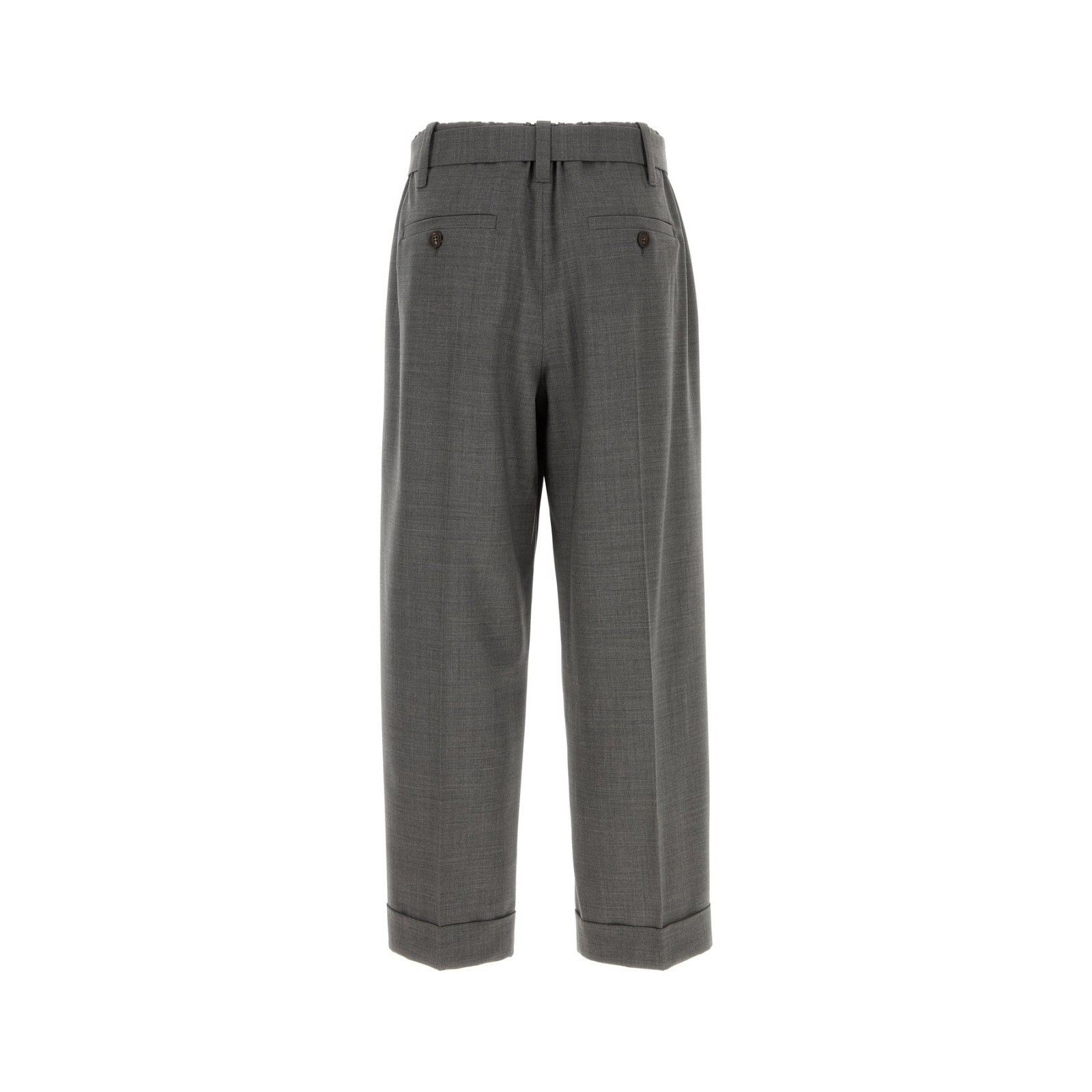 Brunello Cucinelli BRUNELLO CUCINELLI Gray Stretch Wool Pants New & Authentic ( Size 28" / US 6 / IT 42 - 2 Thumbnail