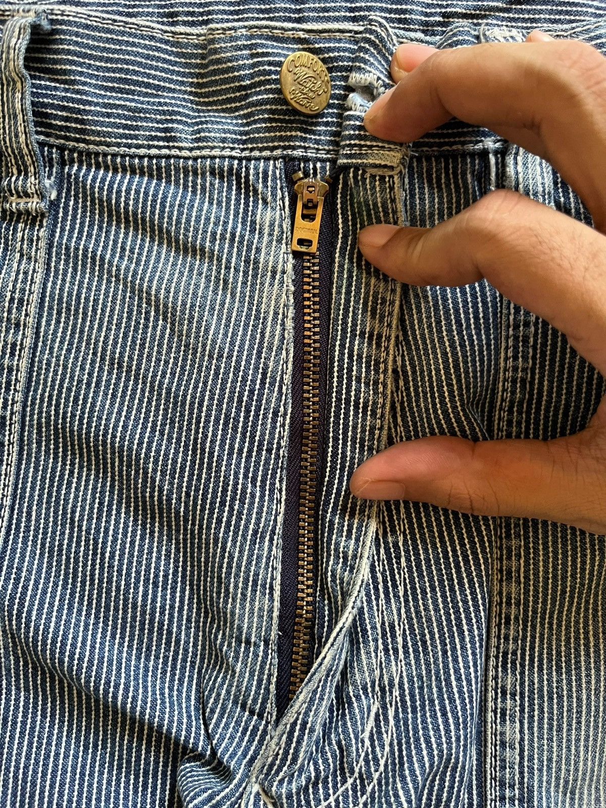 Japanese Brand Vintage Japanese Brand Hickory Style Baggy Cargo Jeans Size US 35 - 3 Thumbnail