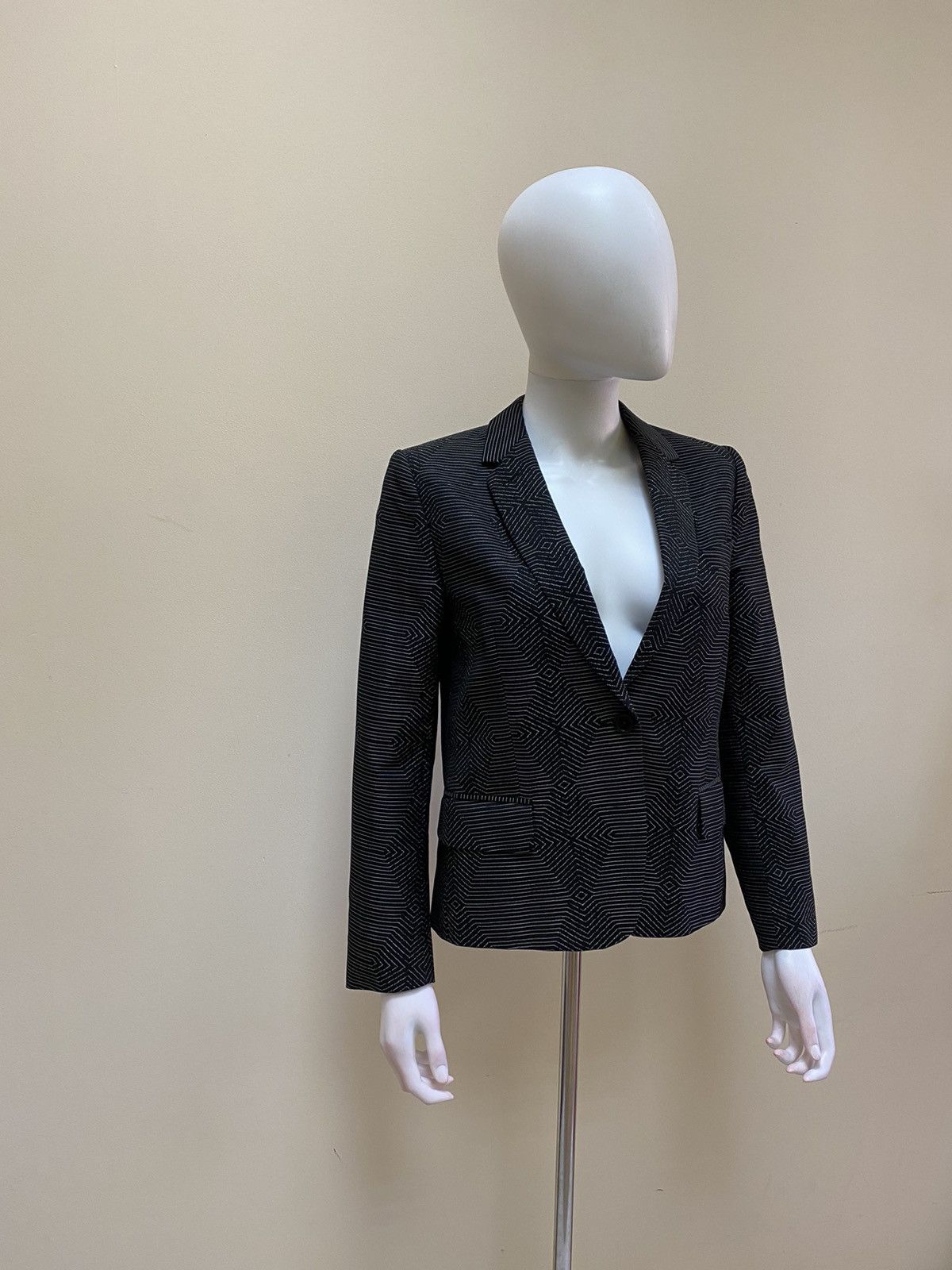 Dries Van Noten Dries Van Noten Black Geometric Print Blazer Size 36 Size XS / US 0-2 / IT 36-38 - 3 Thumbnail