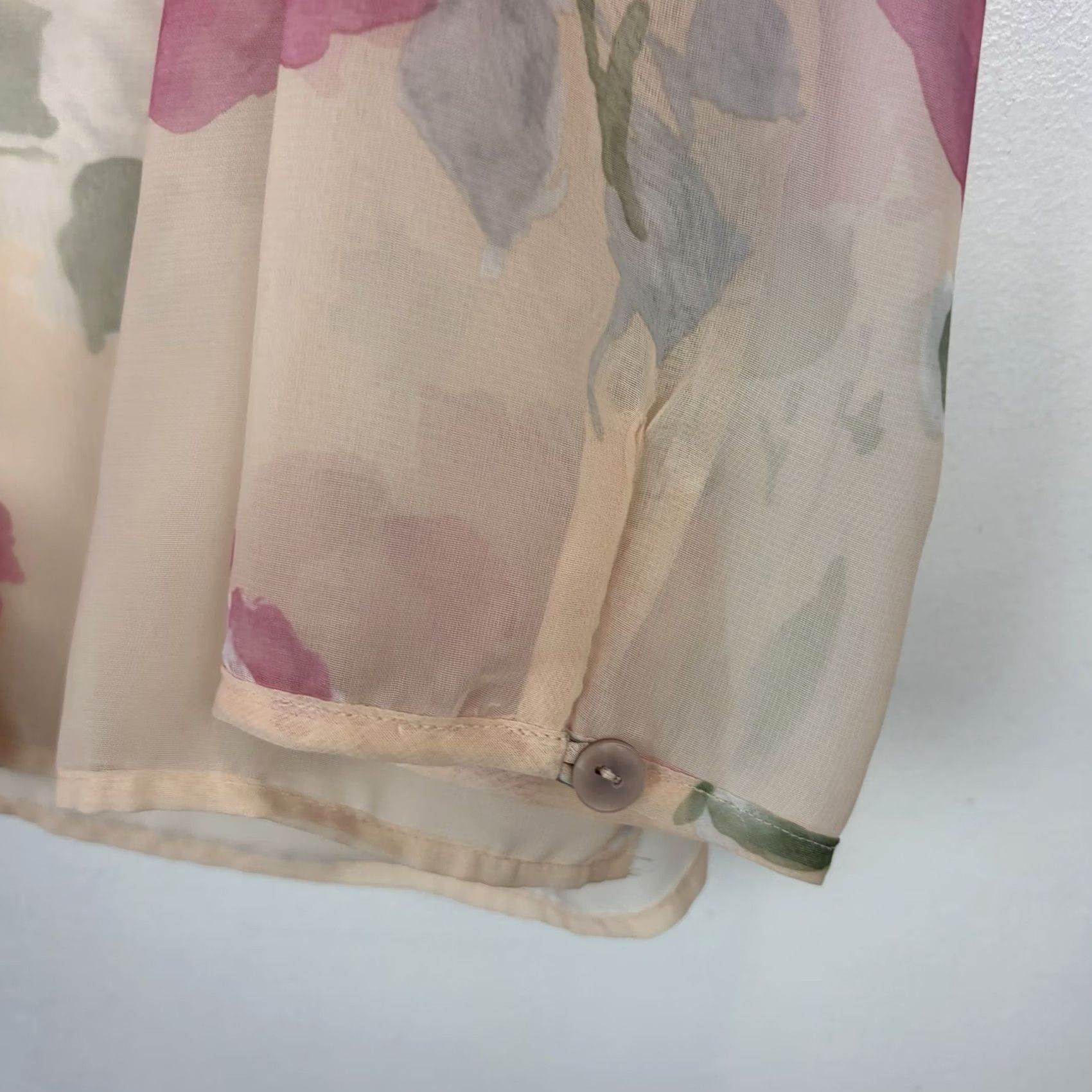 Vintage VINTAGE Boho Flowy Floral Sheer Chiffon Top Career Romantic Large Womens Size L / US 10 / IT 46 - 7 Thumbnail