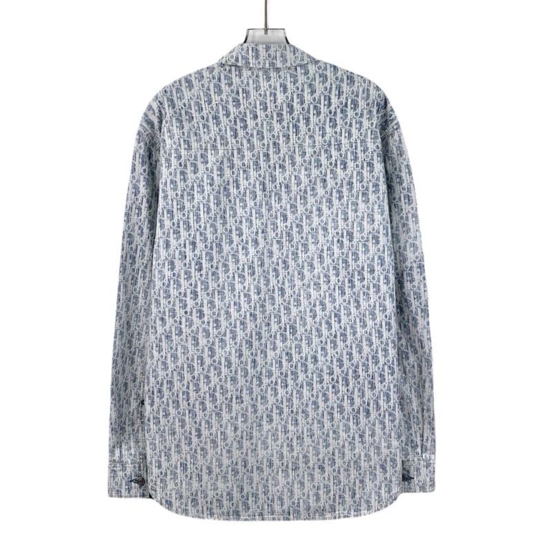 Dior Dior Light blue logo jacquad full printed cotton lapel sing Size US XXS / EU 40 - 2 Thumbnail
