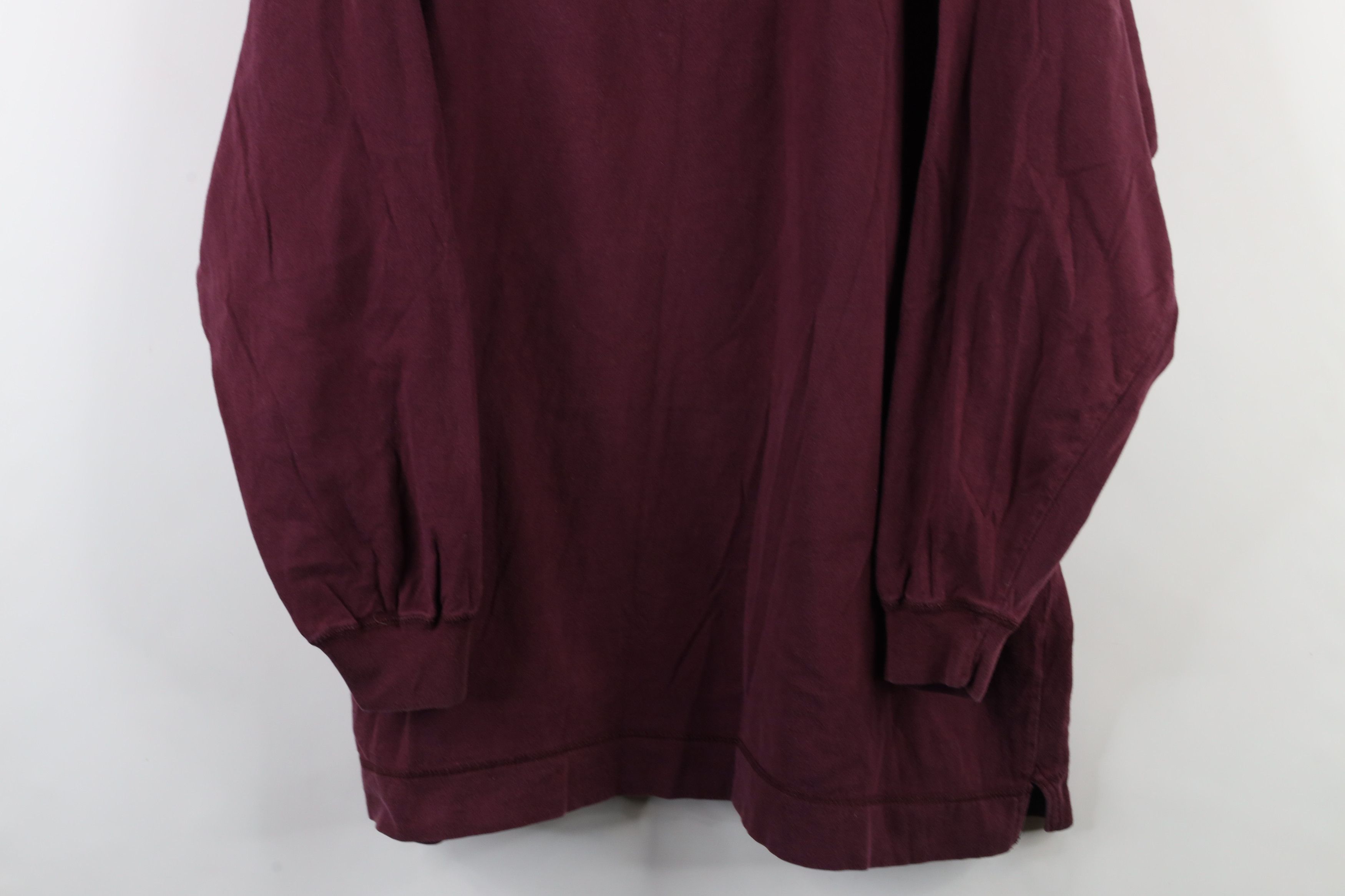 Vintage Vintage 90s Streetwear Long Sleeve Henley T-Shirt Maroon Size US XXL / EU 58 / 5 - 3 Thumbnail