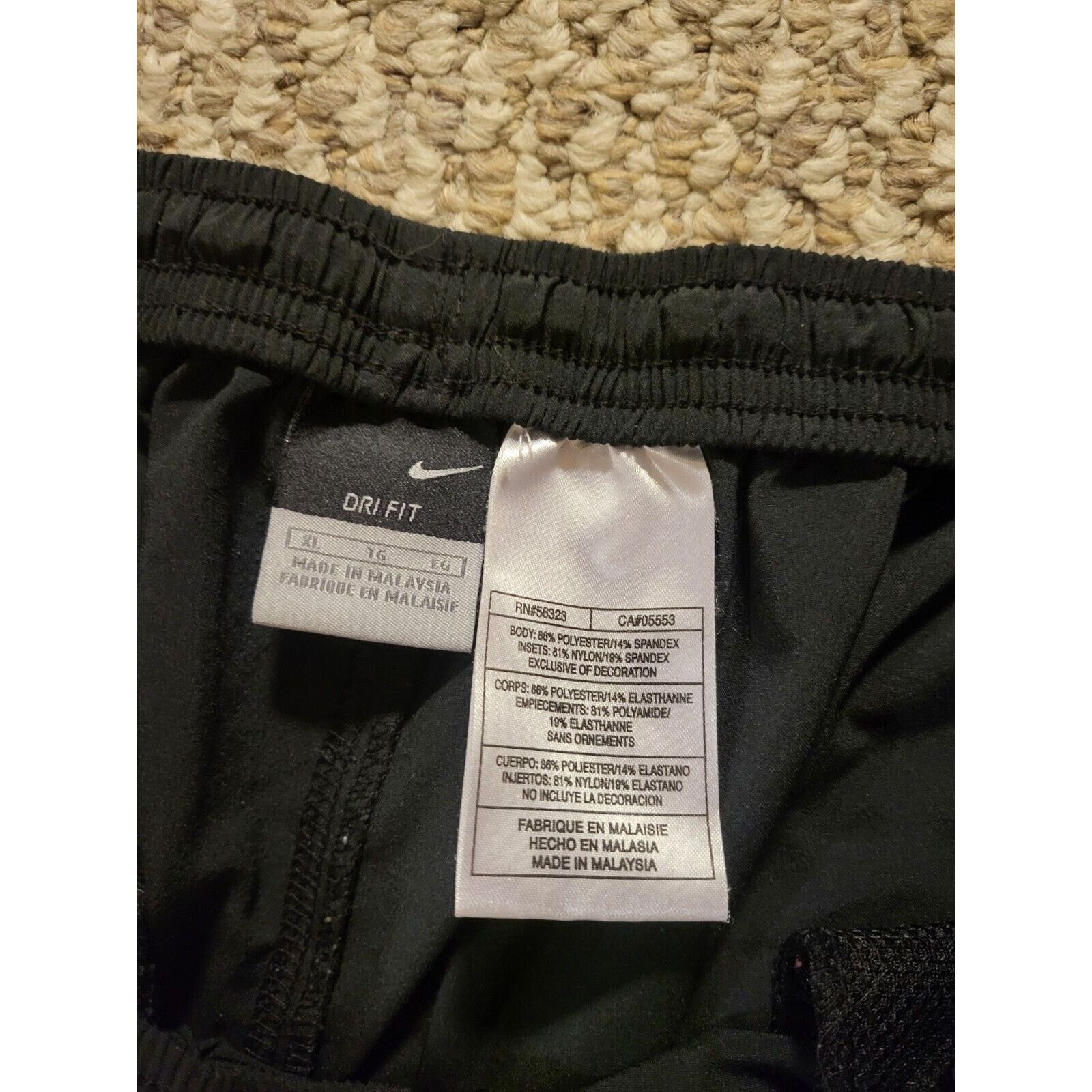 Nike Nike Mens Black With Grey Stripe Size Large Track Pants Size US 38 / EU 54 - 4 Thumbnail