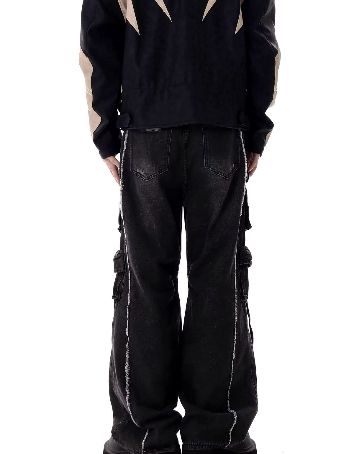 Jean × Vintage Street Hip Hop Grunge Ripped Wide Leg Jeans Trousers Size US 31 - 5 Thumbnail