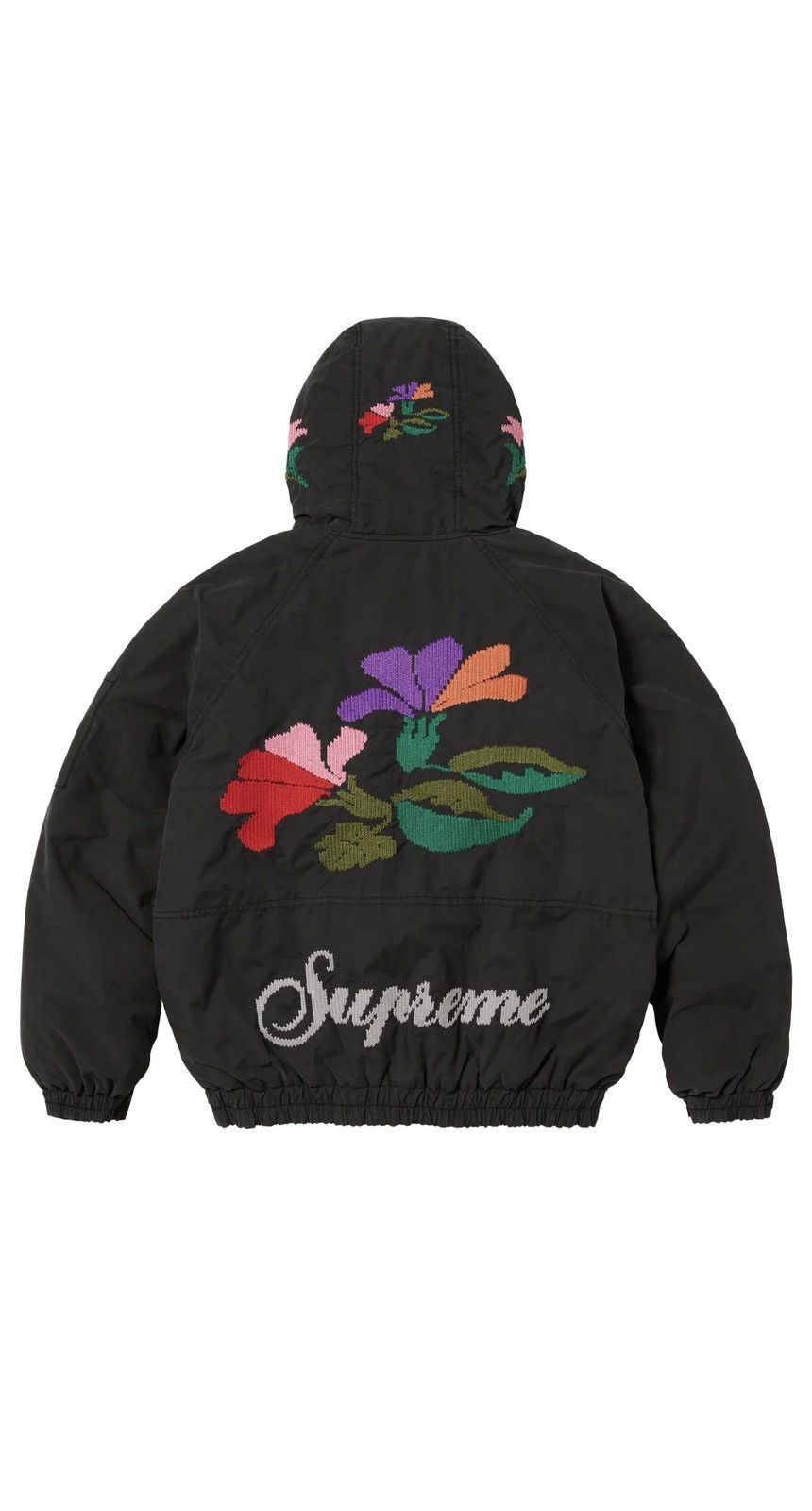 Pre-owned Supreme Needlepoint Hooded Jacket In Black