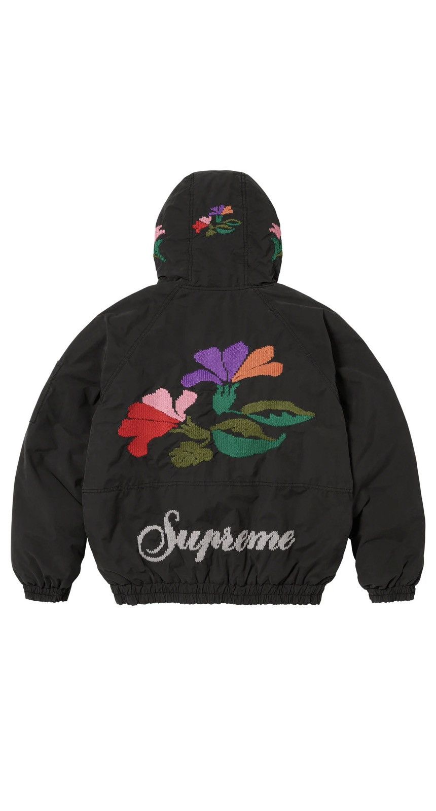 image of Supreme Needlepoint Hooded Jacket in Black, Men's (Size XL)