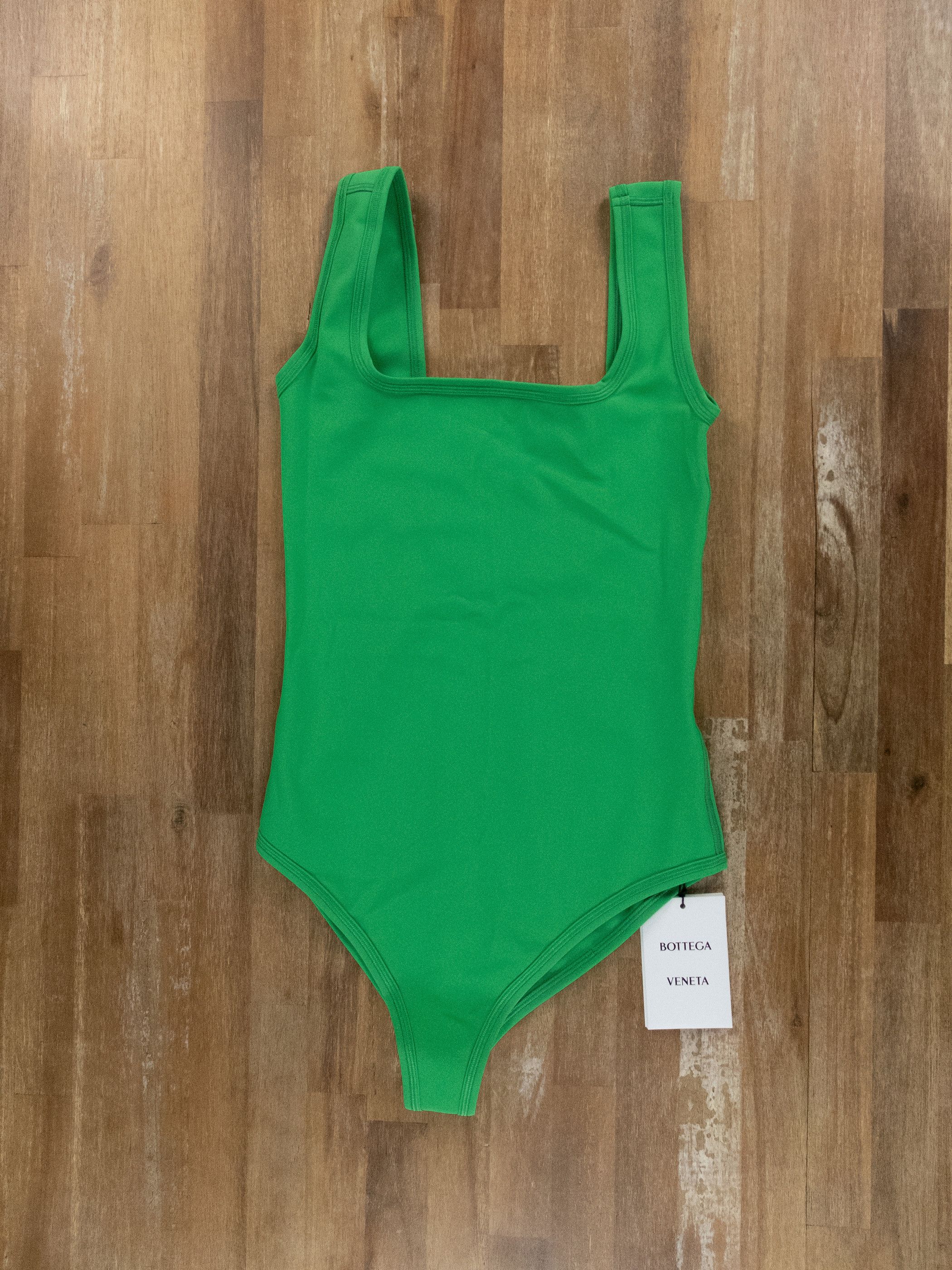 Bottega Veneta BOTTEGA VENETA parakeet green one piece swimsuit swimwear M Size 28" / US 6 / IT 42 - 1 Thumbnail