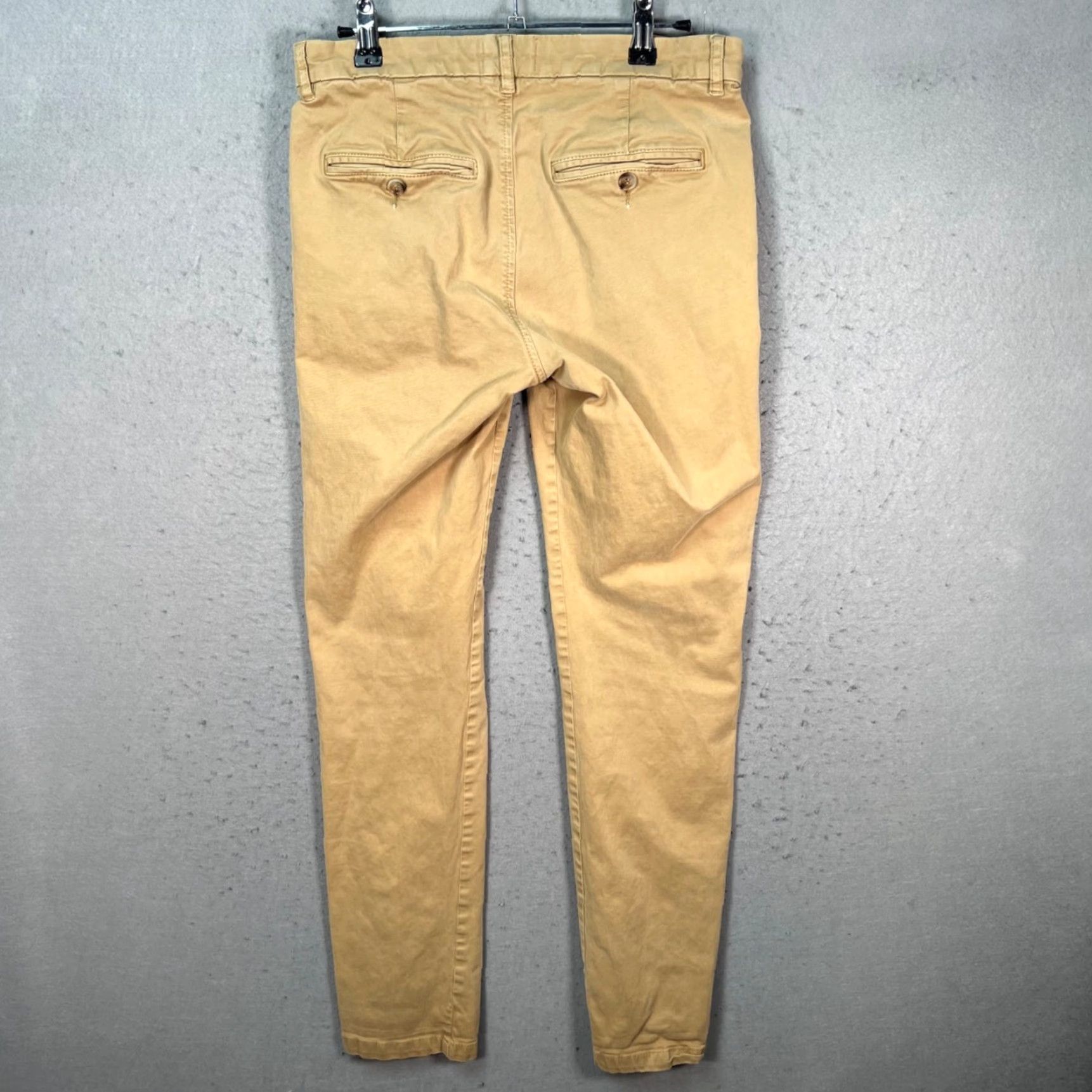 Vintage Octobre Editions Mens Size 29 Beige Chino Pants Cotton Slim Fit Size US 29 - 2 Thumbnail