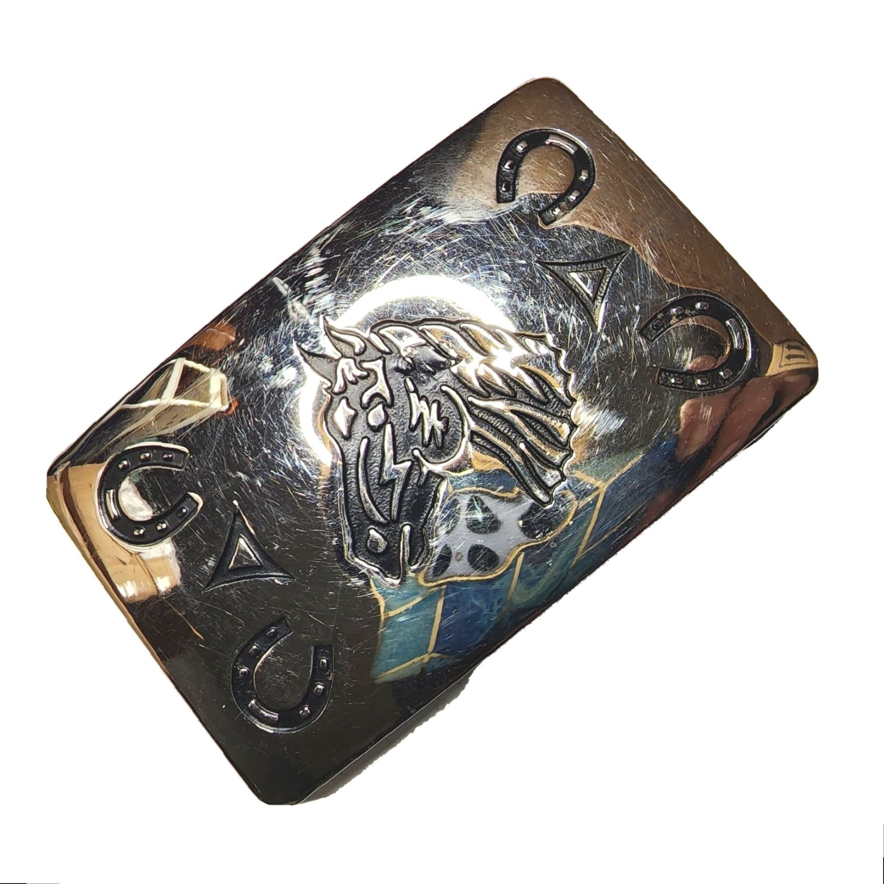 Vintage VINTAGE Chambers Belt Co. USA Horse Head Belt Buckle Horseshoes Belt Buckle Size ONE SIZE - 2 Thumbnail