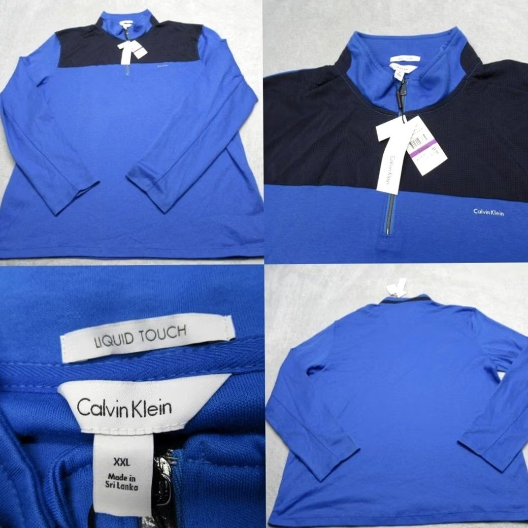 Calvin Klein Calvin Klein Shirt Men XXL Blue Liquid Touch Pullover Long Sleeve Casual 1/4 Zip Mock Neck Colorblock Lightweight Breathable Size US XXL / EU 58 / 5 - 2 Thumbnail