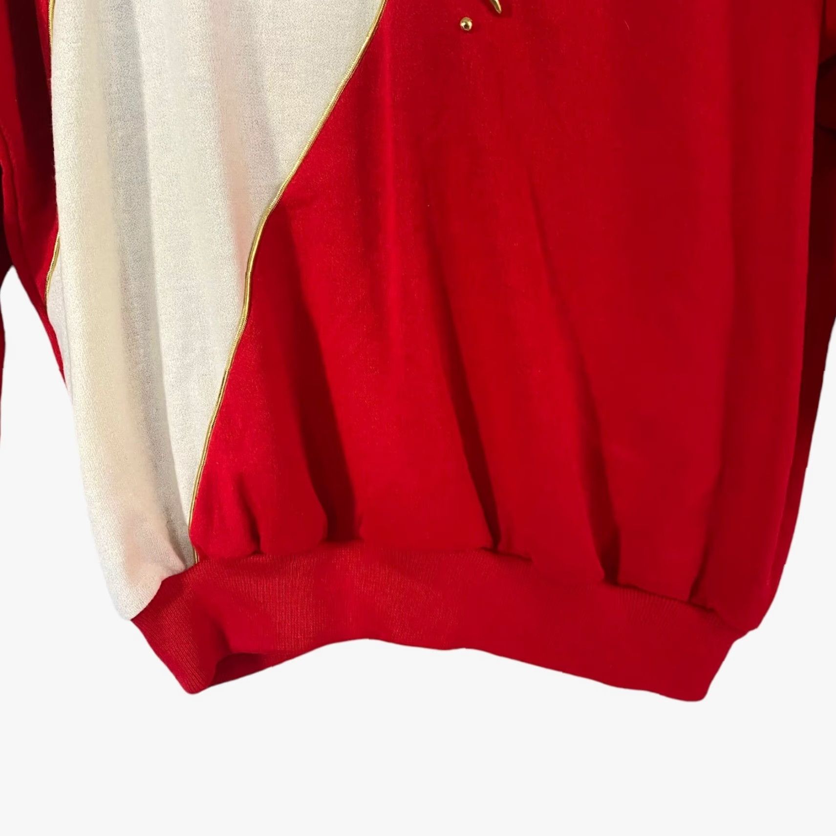 GRAFF VINTAGE Graff Californiaware Sweater Womens XL Red V-Neck Shoulder Pads Holiday Embellished Pullover New Size XL / US 12-14 / IT 48-50 - 7 Thumbnail