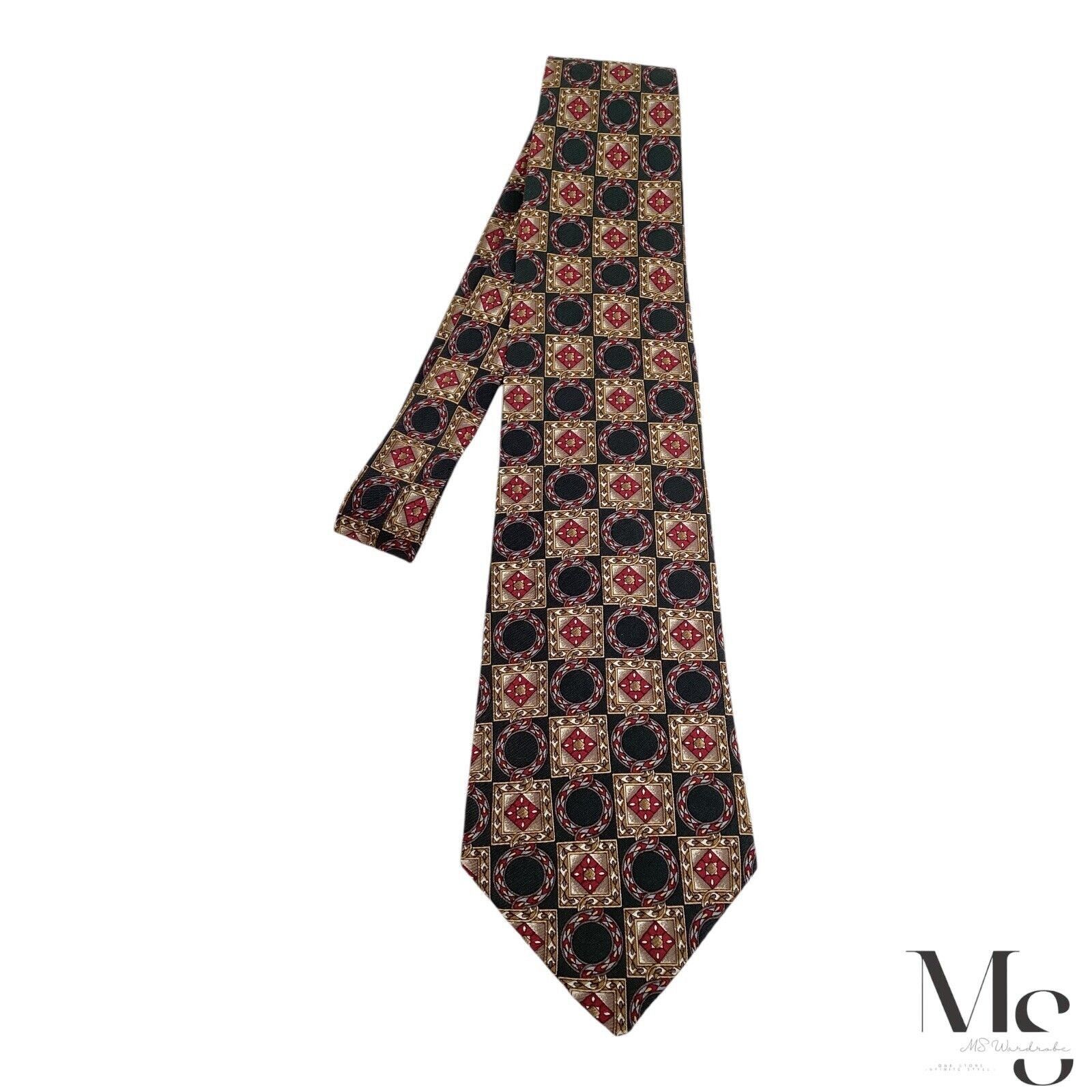 Burberry BURBERRYS OF LONDON Green Geometric Luxury Silk Tie H.Made U Size ONE SIZE - 6 Thumbnail