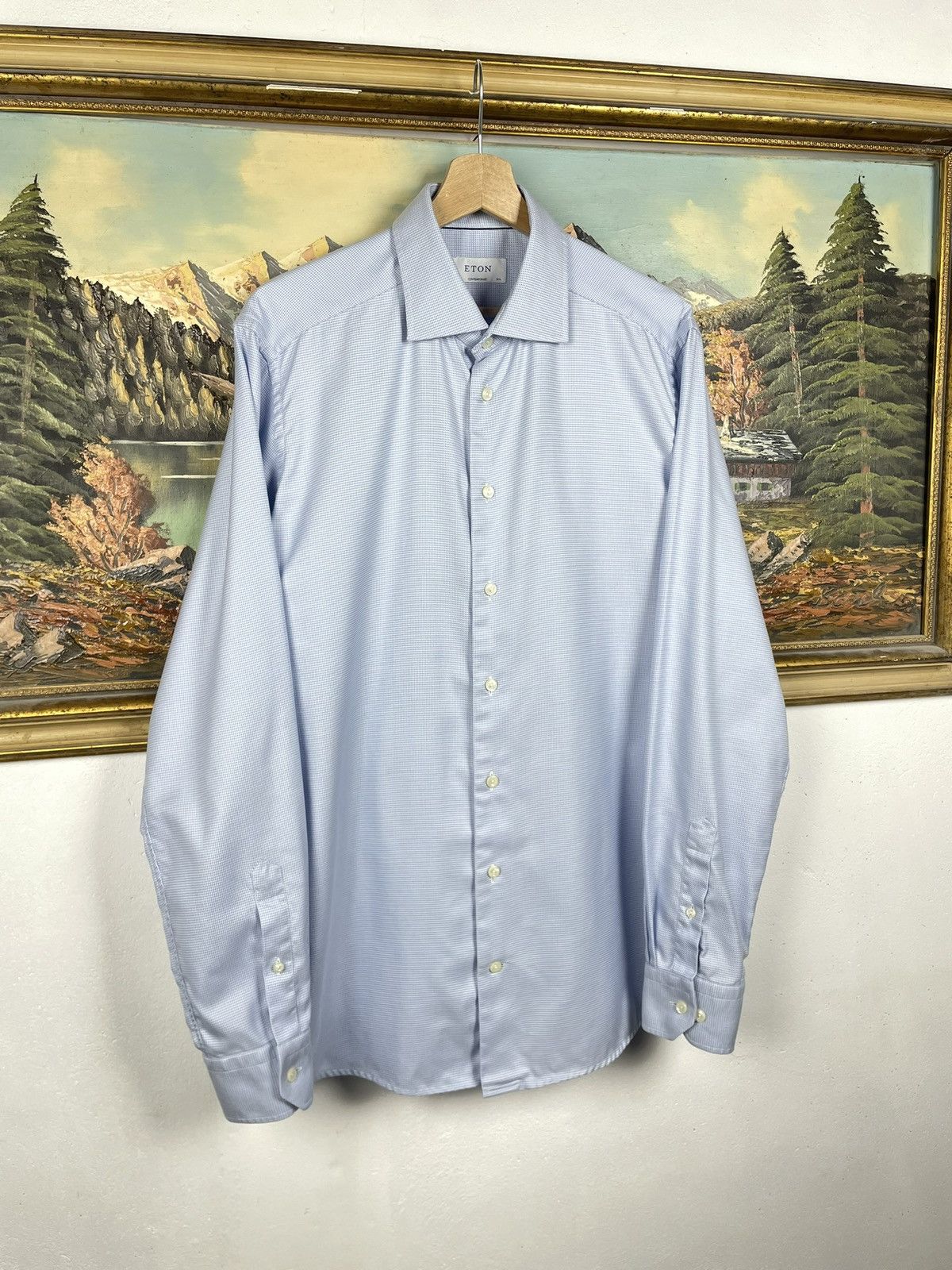 Eton Eton Blue Button Ups Shirt Old Money Luxury Designer Premium Size US XL / EU 56 / 4 - 3 Thumbnail