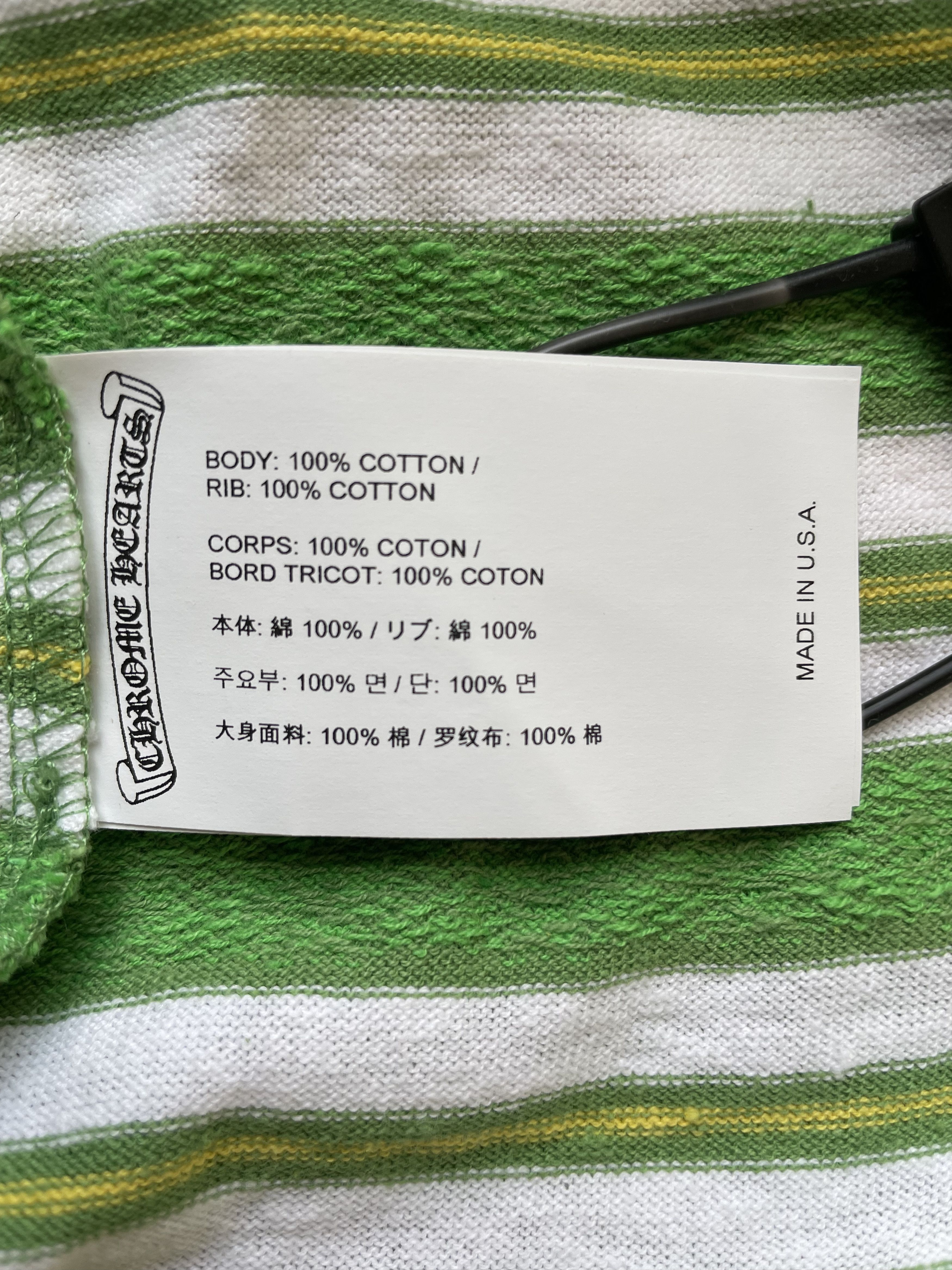 Chrome Hearts Chrome Hearts Green Stripe Logo Men's Tee Size US M / EU 48-50 / 2 - 8 Thumbnail