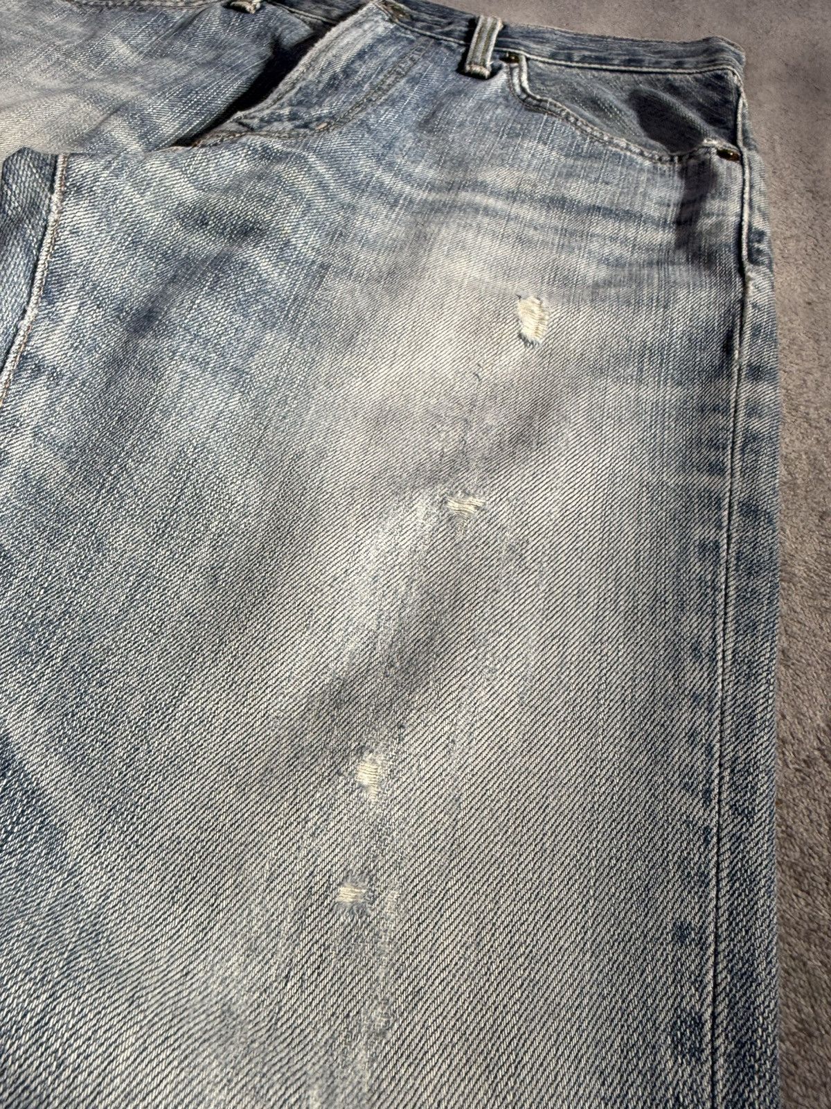 Edwin × Vintage Edwin XV441 Bootcut Flared Natural Distressed Jeans Size US 30 / EU 46 - 10 Thumbnail
