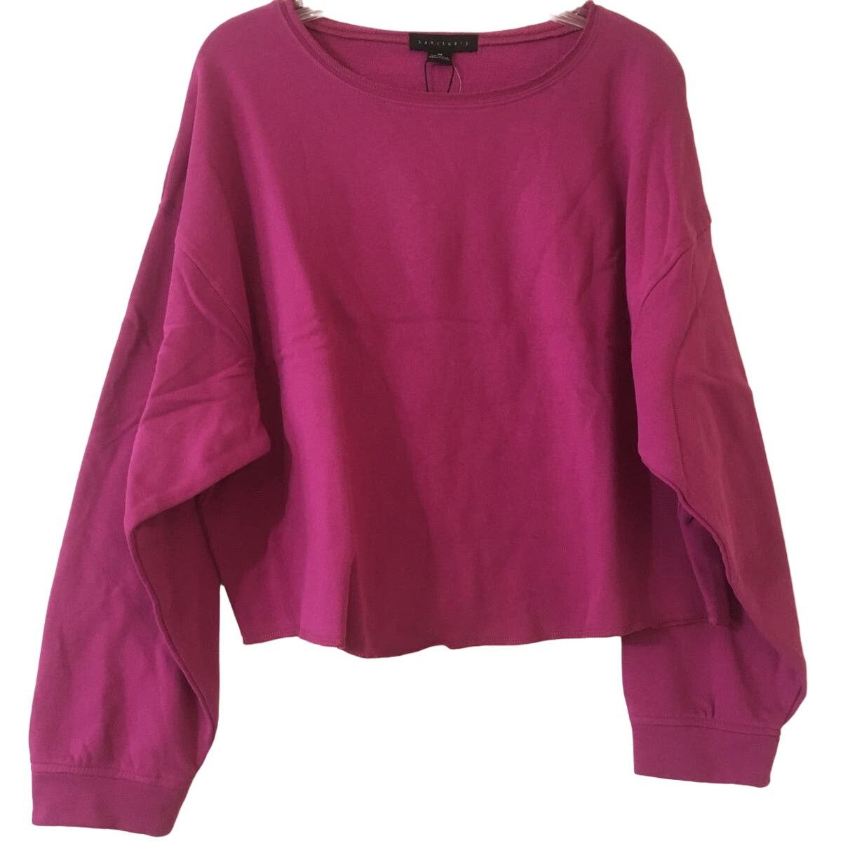 Sanctuary NWT Sanctuary XS Cropped Oversized Fuchsia Pink Sweatshirt Size XS / US 0-2 / IT 36-38 - 1 Thumbnail