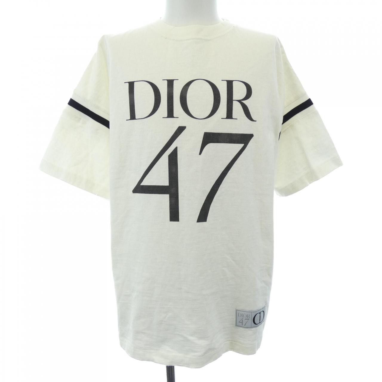 Dior Dior Dior DIOR 47 Slub Cotton T-shirt Cotton T-Shirts 413J640A0849 DUTY FREE for USA Size ONE SIZE - 1 Thumbnail
