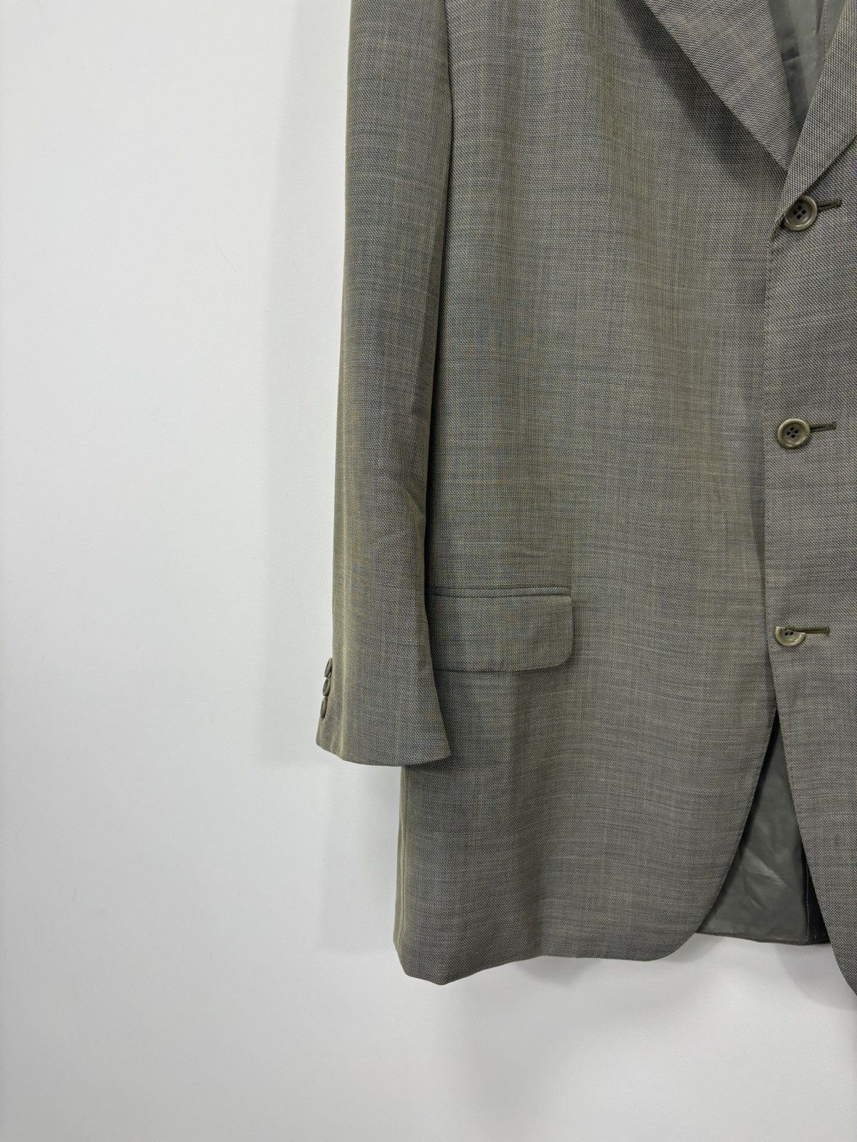Canali Canali Proposta Olive Green Houndstooth Wool Blazer Jacket Size 48R - 6 Thumbnail