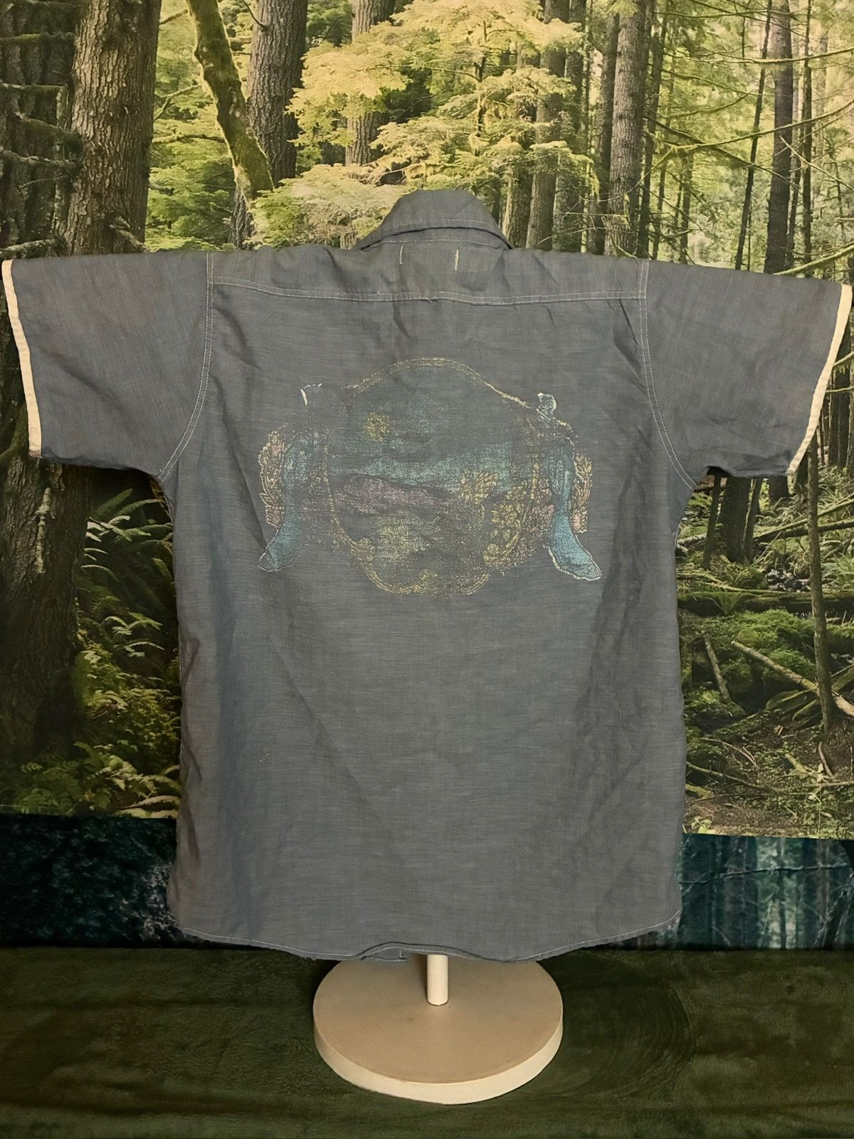 Other Vintage chambre button up shirt w faded appliqué Size S / US 4 / IT 40 - 3 Thumbnail