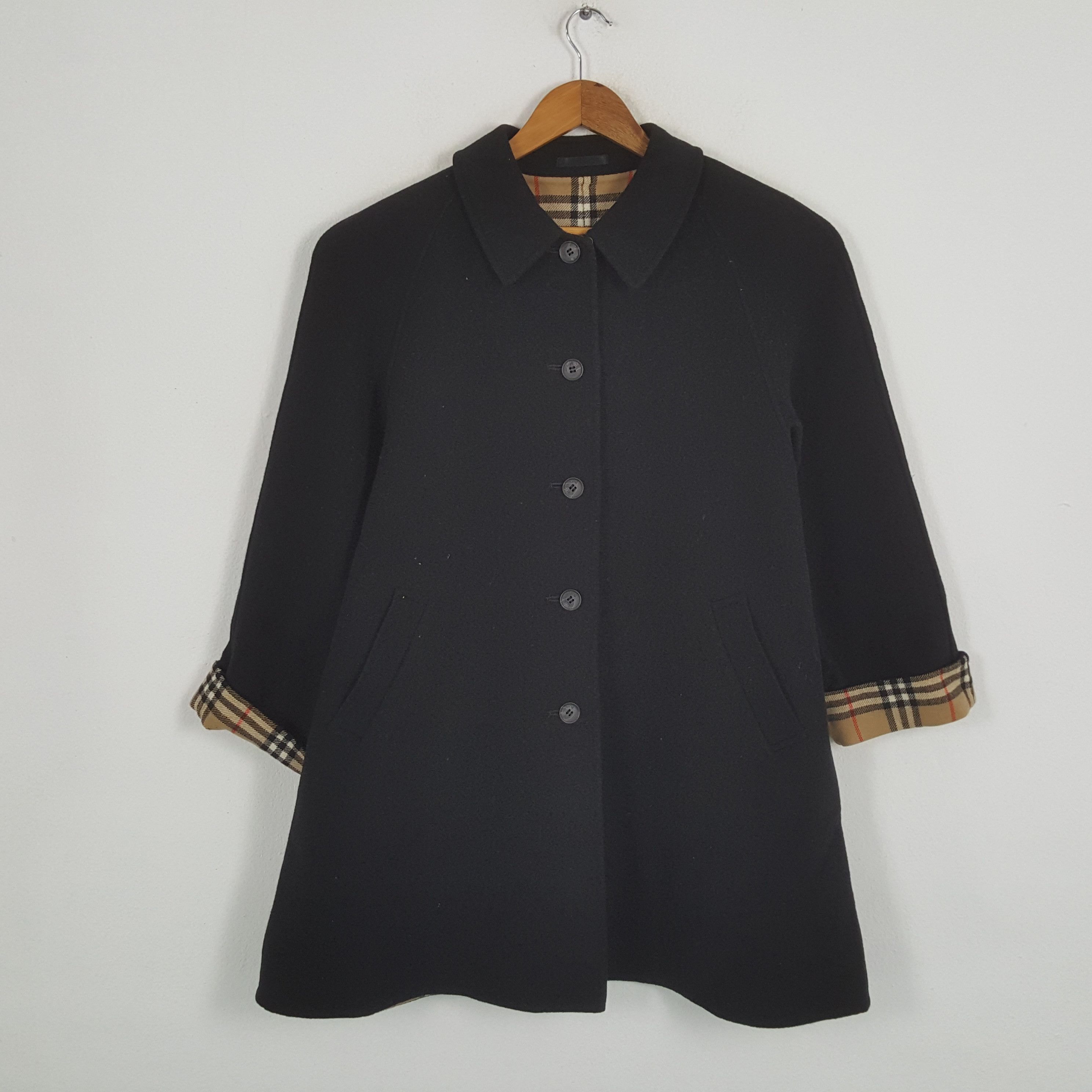 Burberry × Vintage Vintage BURBERRY LONDON Nova Check Fleece Long Jacket Size US L / EU 52-54 / 3 - 3 Thumbnail