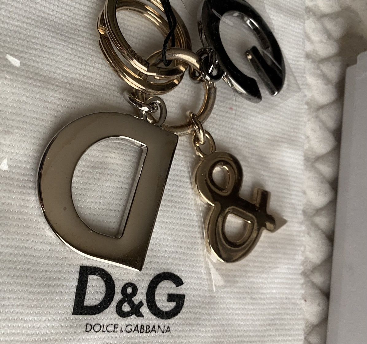 Dolce & Gabbana Dolce & Gabbana 🇮🇹 Metal/Brown Calf Palladium Charm Key Chain Size ONE SIZE - 7 Thumbnail