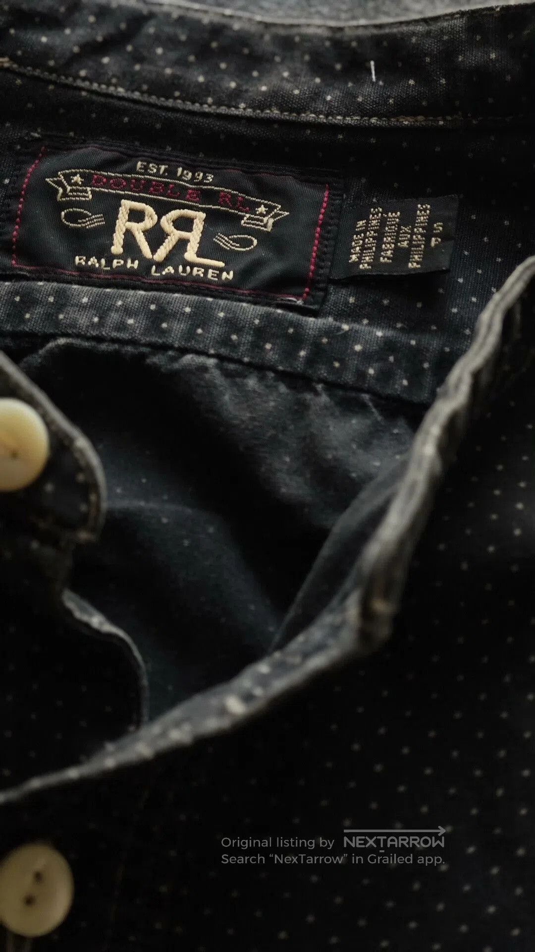 RRL Ralph Lauren RRL Double RL Black Polka Dot Work Shirt. Size US S / EU 44-46 / 1 - 8 Thumbnail