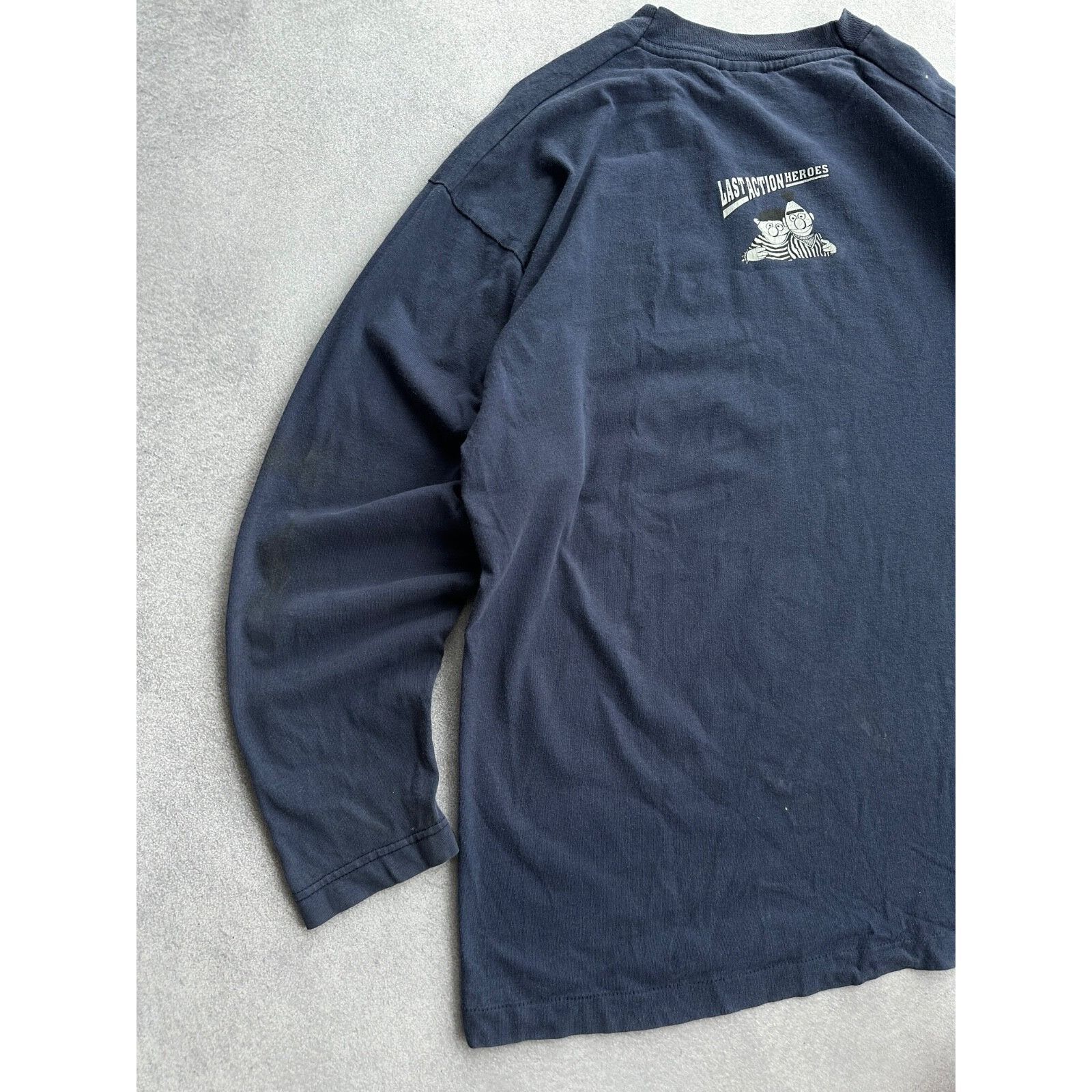 Vintage VTG Sesame Street Last Action Heroes 90s Cartoon Long Sleeve Size US XL / EU 56 / 4 - 16 Thumbnail