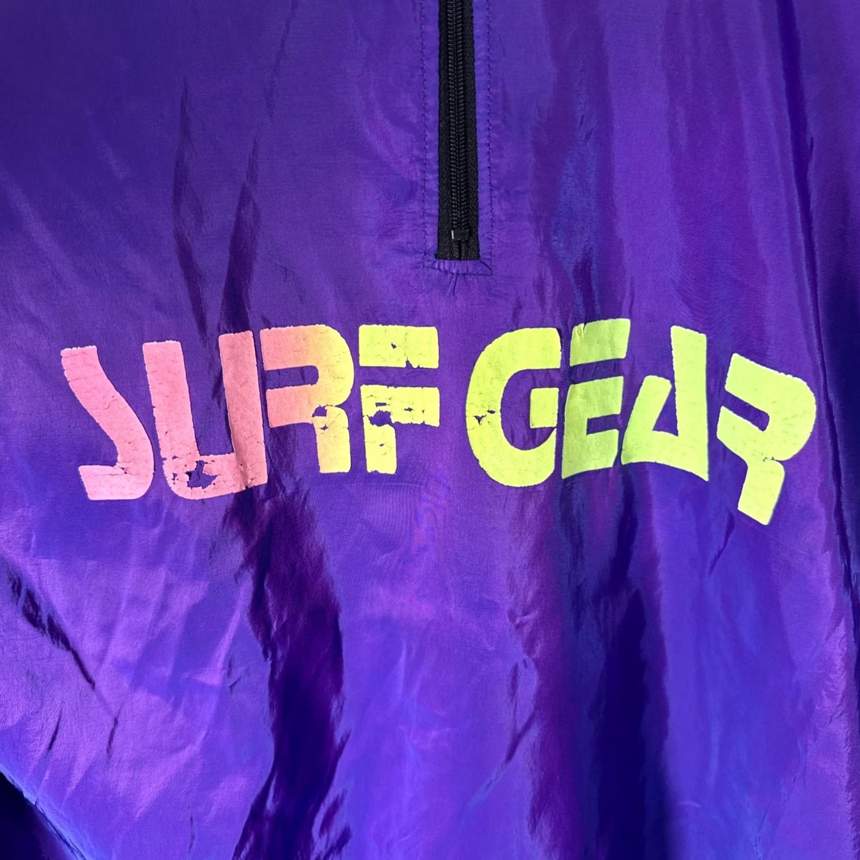 Vintage VTG Surf Gear Purple Jacket Unisex One Size Pullover Windbreaker Nylon, One Size, Purple, Sur g gear, Mens/Womens Size US M / EU 48-50 / 2 - 2 Thumbnail