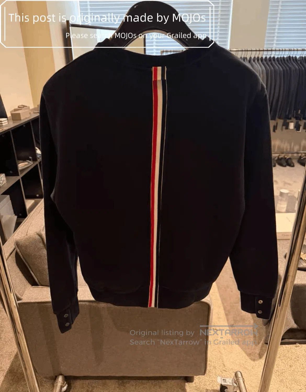 Thom Browne Sz 1 Thom Browne Back Triple Stripe Navy Sweatshirt. Size US S / EU 44-46 / 1 - 2 Thumbnail