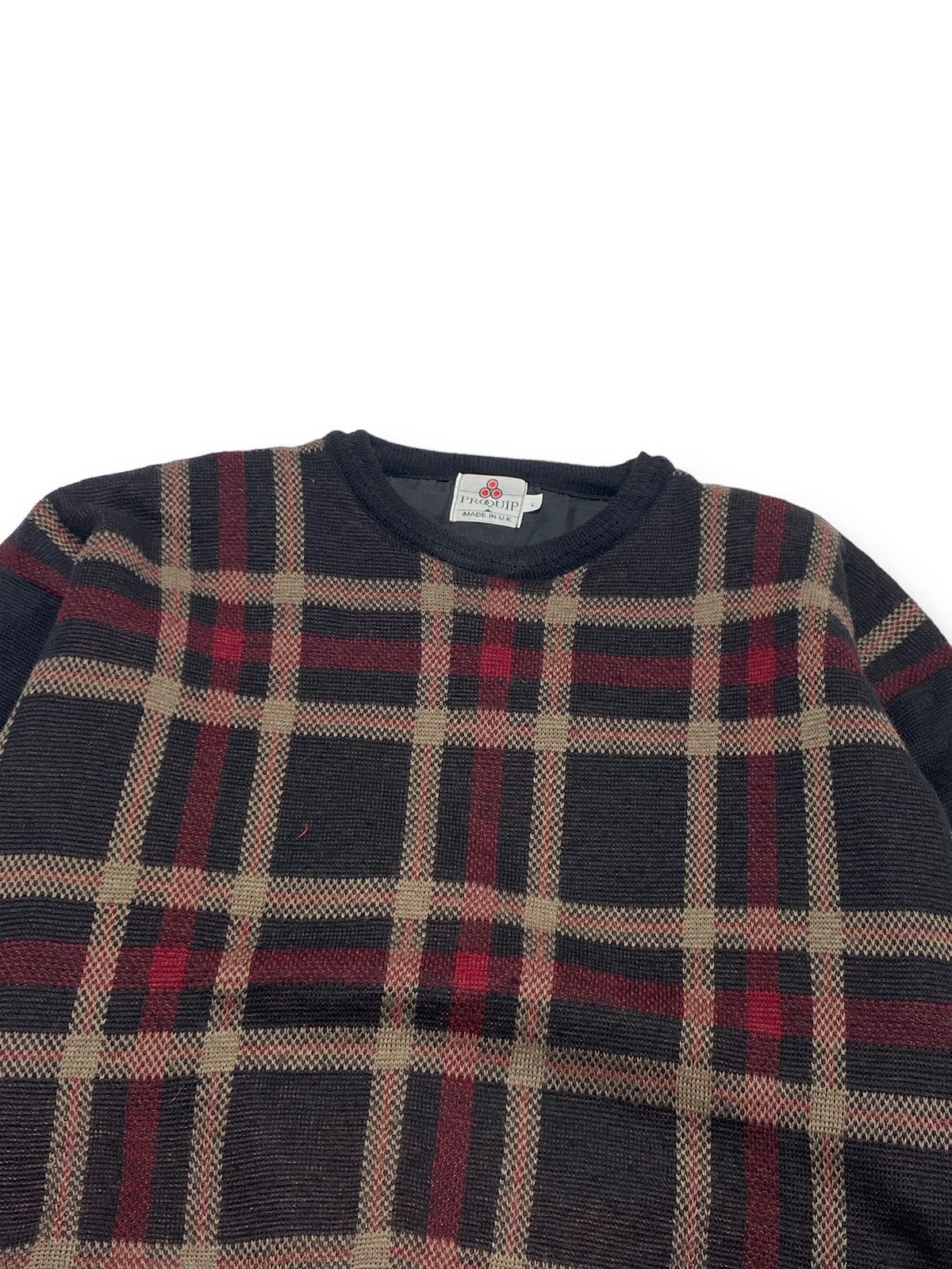 Vintage 90s Vintage PROQUIP Heavy Red Checked Sweatshirt Size US XL / EU 56 / 4 - 2 Thumbnail