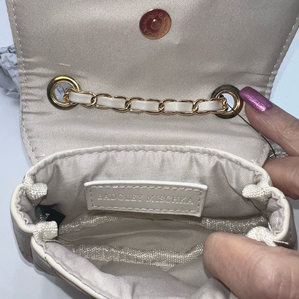 Badgley Mischka Badgley Mischka vegan Leather Off White Mini Bag Size ONE SIZE - 7 Thumbnail