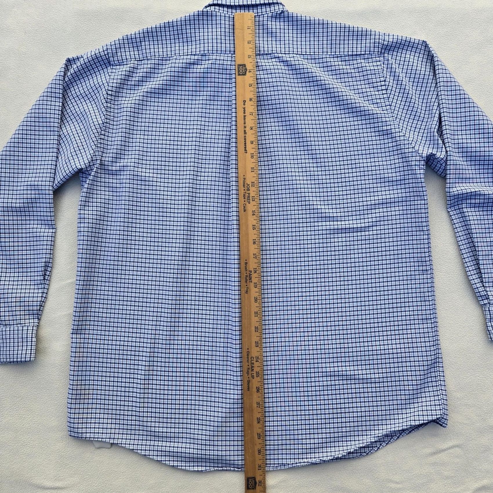 Vintage L.L. Bean Shirt Mens Large Blue Check Button Down Long Sleeve Cotton Blend Pocket Size US L / EU 52-54 / 3 - 6 Thumbnail