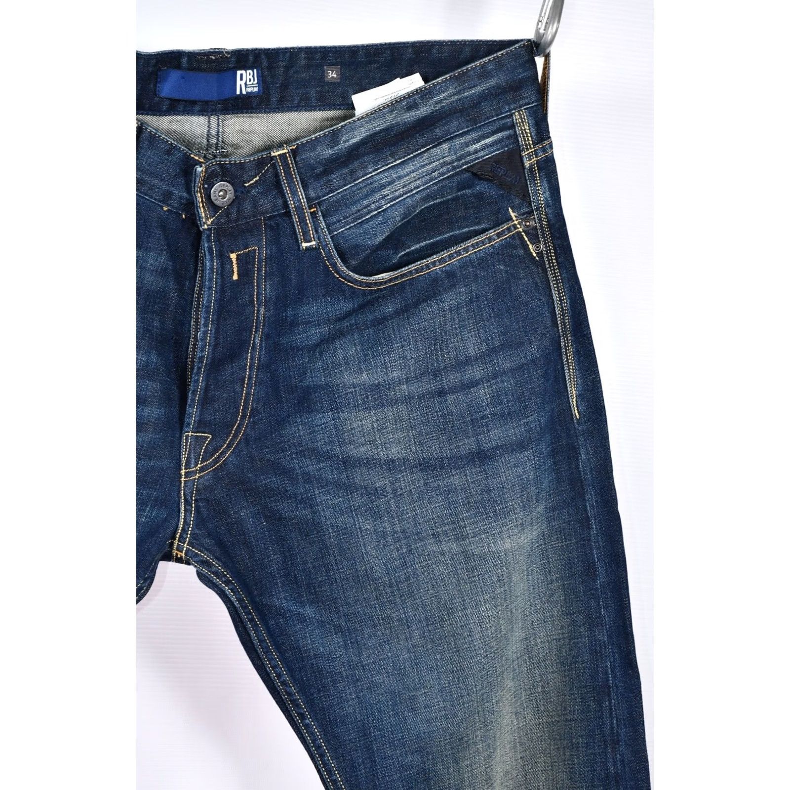 Replay REPLAY M95 BILLSTRONG Jeans Men's 34 Bootcut Blue 100% Cotton Regular XS? Size US 34 / EU 50 - 4 Thumbnail
