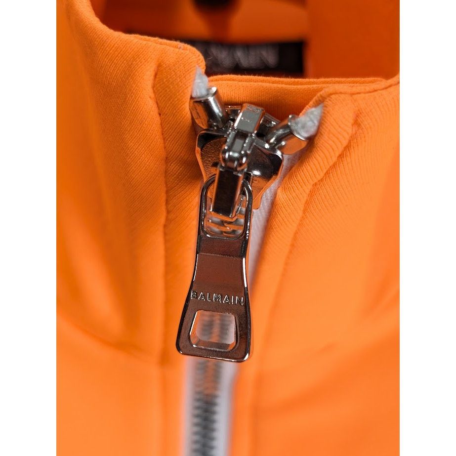 Balmain o1rshd1 Quarter Zip Felpa Shirt in Orange Size US M / EU 48-50 / 2 - 12 Thumbnail