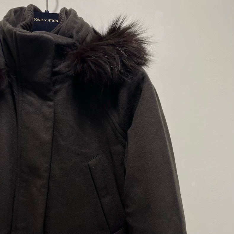 Loro Piana LORO PIANA Dark grey woolen collared hooded coat Size XS / US 0-2 / IT 36-38 - 2 Thumbnail