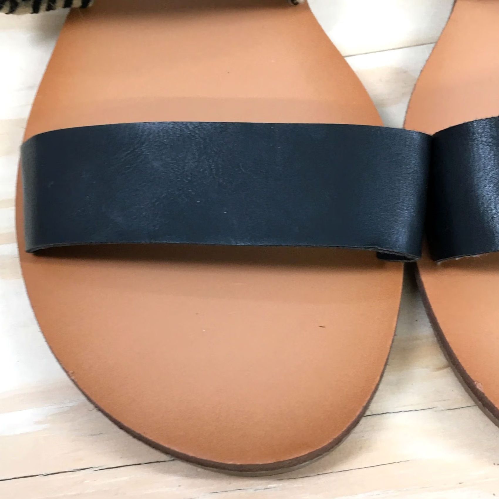 Dolce Vita DV by Dolce Vita Sandals Womens Slide Black Leather Two Strap Slip On Casual 11 Straps Leather DVSL etc Size US 11 / IT 41 - 6 Thumbnail