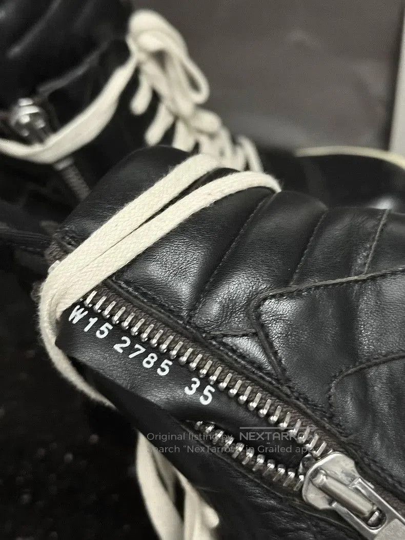 Rick Owens Rick Owens Black and White Leather Sneakers. Size US 5 / EU 37 - 5 Thumbnail