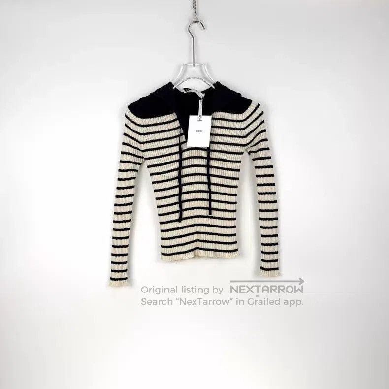Dior Dior Dark blue and white striped navy collar sweater Size XS / US 0-2 / IT 36-38 - 3 Thumbnail