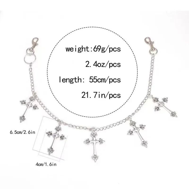 Jewelry Cross Women Vintage Waist Chain Pants Belts Dress Jeans Size ONE SIZE - 4 Thumbnail