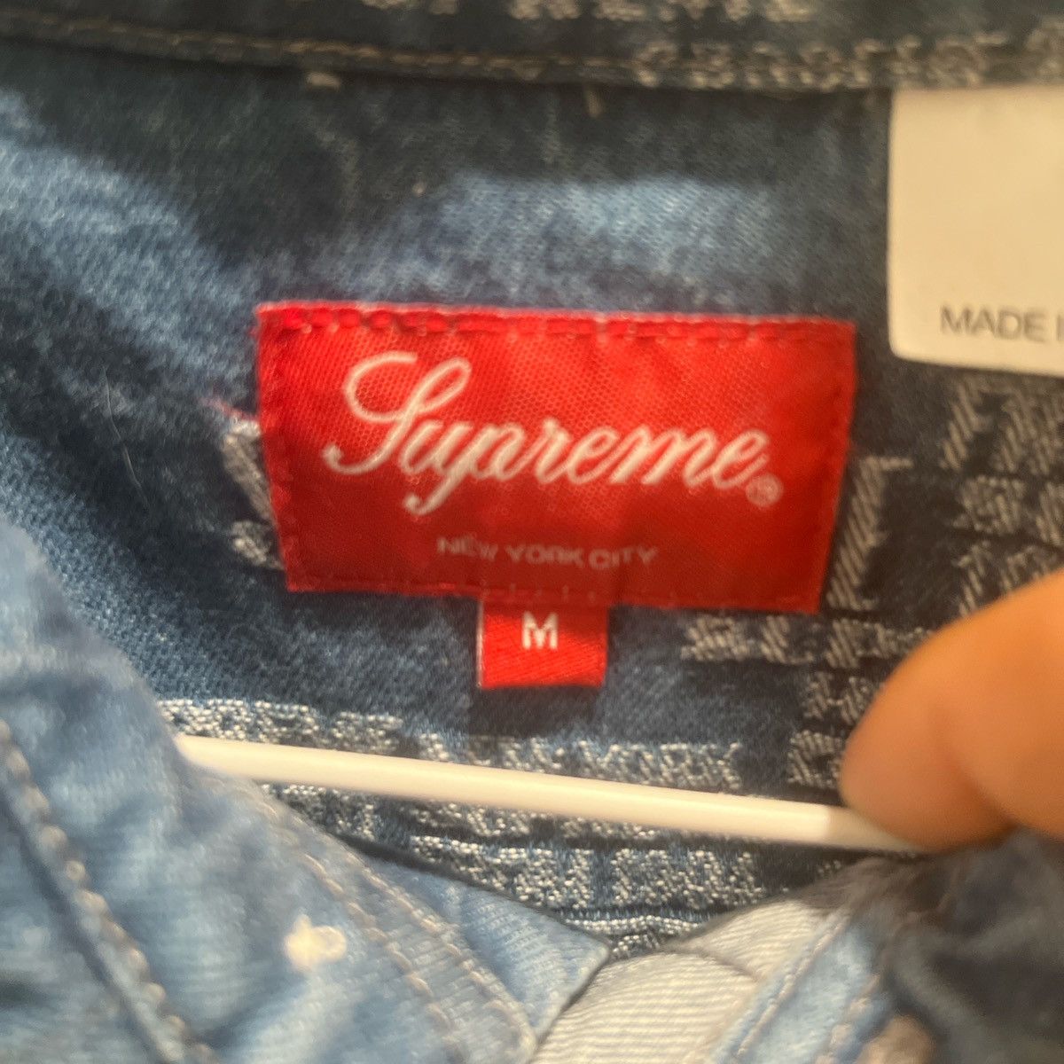 Supreme supreme trademark jacquard denim set - washed blue Size US M / EU 48-50 / 2 - 3 Thumbnail