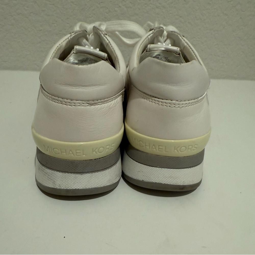 Michael Kors MICHAEL Michael Kors Allie Sneakers Leather White Gray 7.5 Size US 7.5 / IT 37.5 - 6 Thumbnail