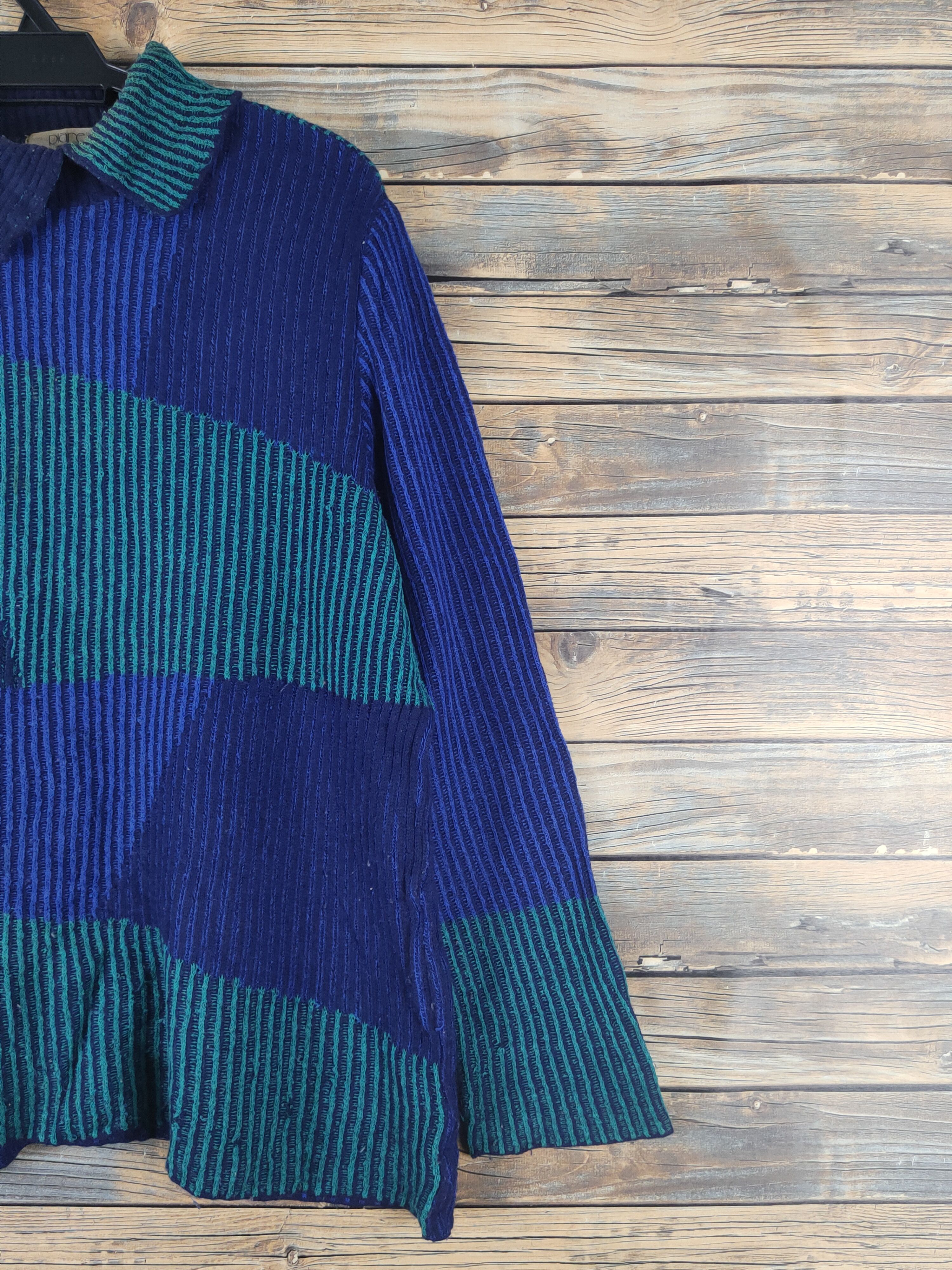 Homespun Knitwear Piare-Micalady Blue Green Knitwear Sweatshirts #W1529 Size M / US 6-8 / IT 42-44 - 6 Thumbnail