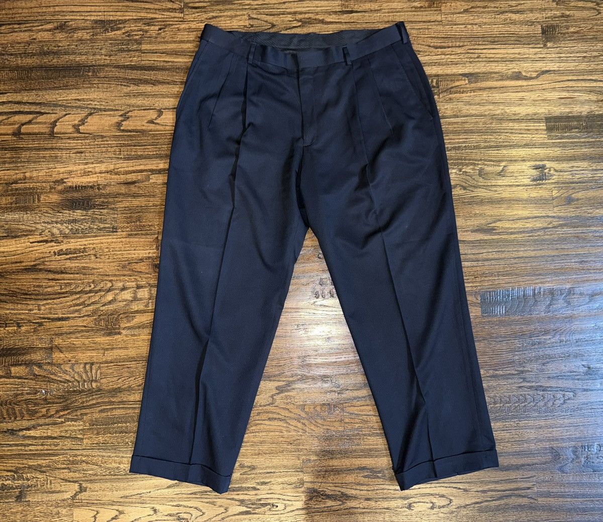 Haggar Haggar Tailored Pleated Dark Navy Dress Pant Trouser 38x29 Size US 38 / EU 54 - 1 Thumbnail