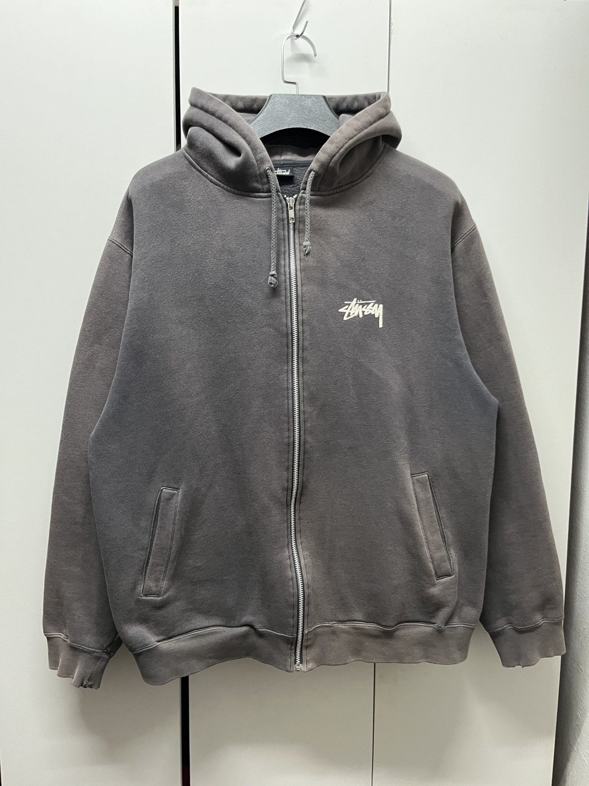 Stussy Vintage 90s Stussy 8Ball Sunfaded Zip Up Hoodie Size US XL / EU 56 / 4 - 5 Thumbnail