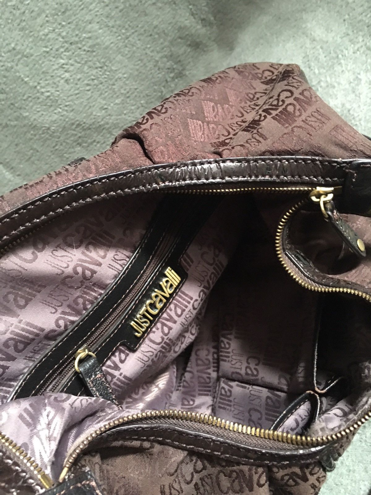 Just Cavalli × Roberto Cavalli JUST CAVALLI Brown Monogram Handbag Shoulder Bag Size ONE SIZE - 11 Thumbnail