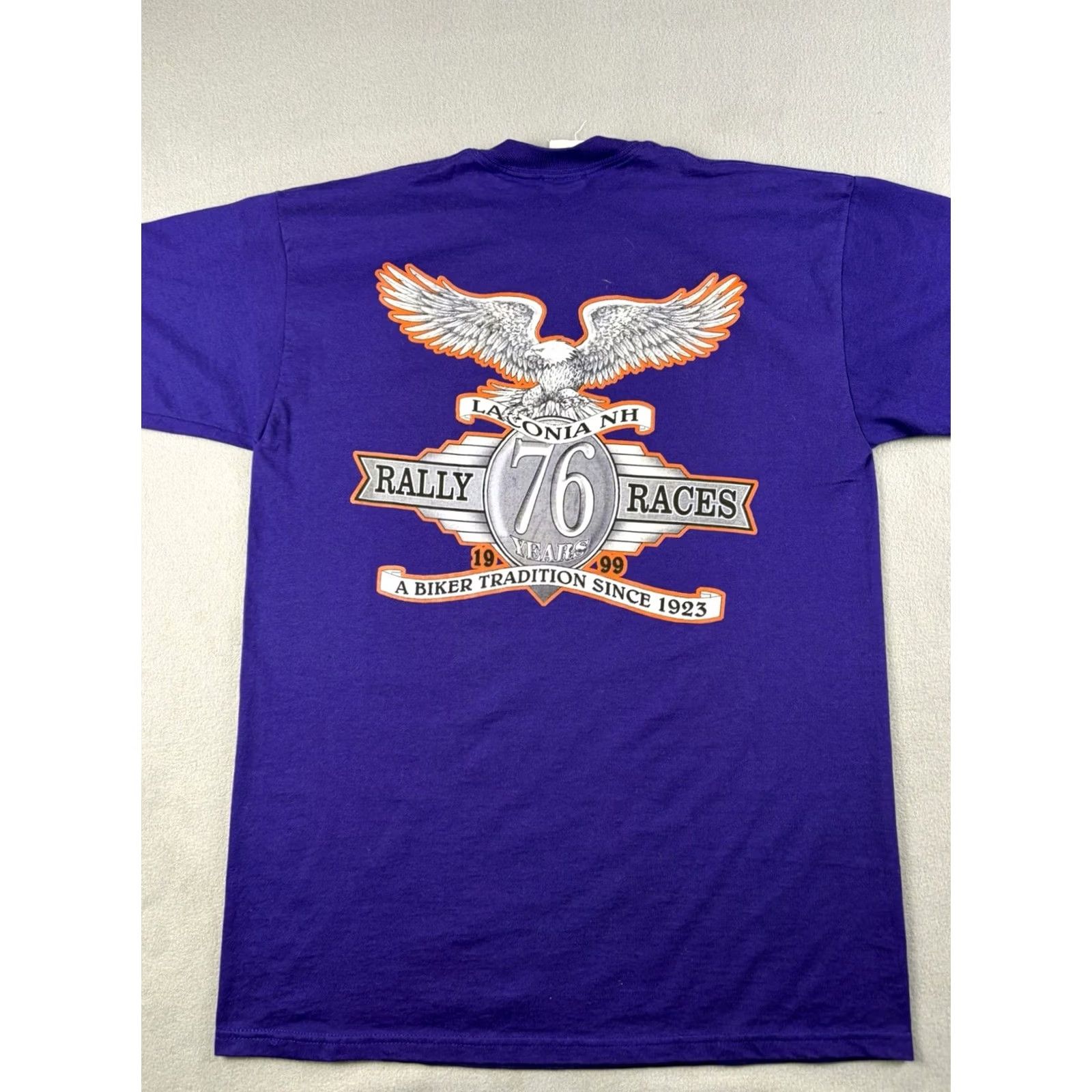 Vintage VINTAGE Laconia Bike Week T Shirt Men’s Size Large Purple Motorcycle Biker Eagle Shirt Mens Short Sleeve Crew Neck Cotton Graphic Print Size US L / EU 52-54 / 3 - 4 Thumbnail