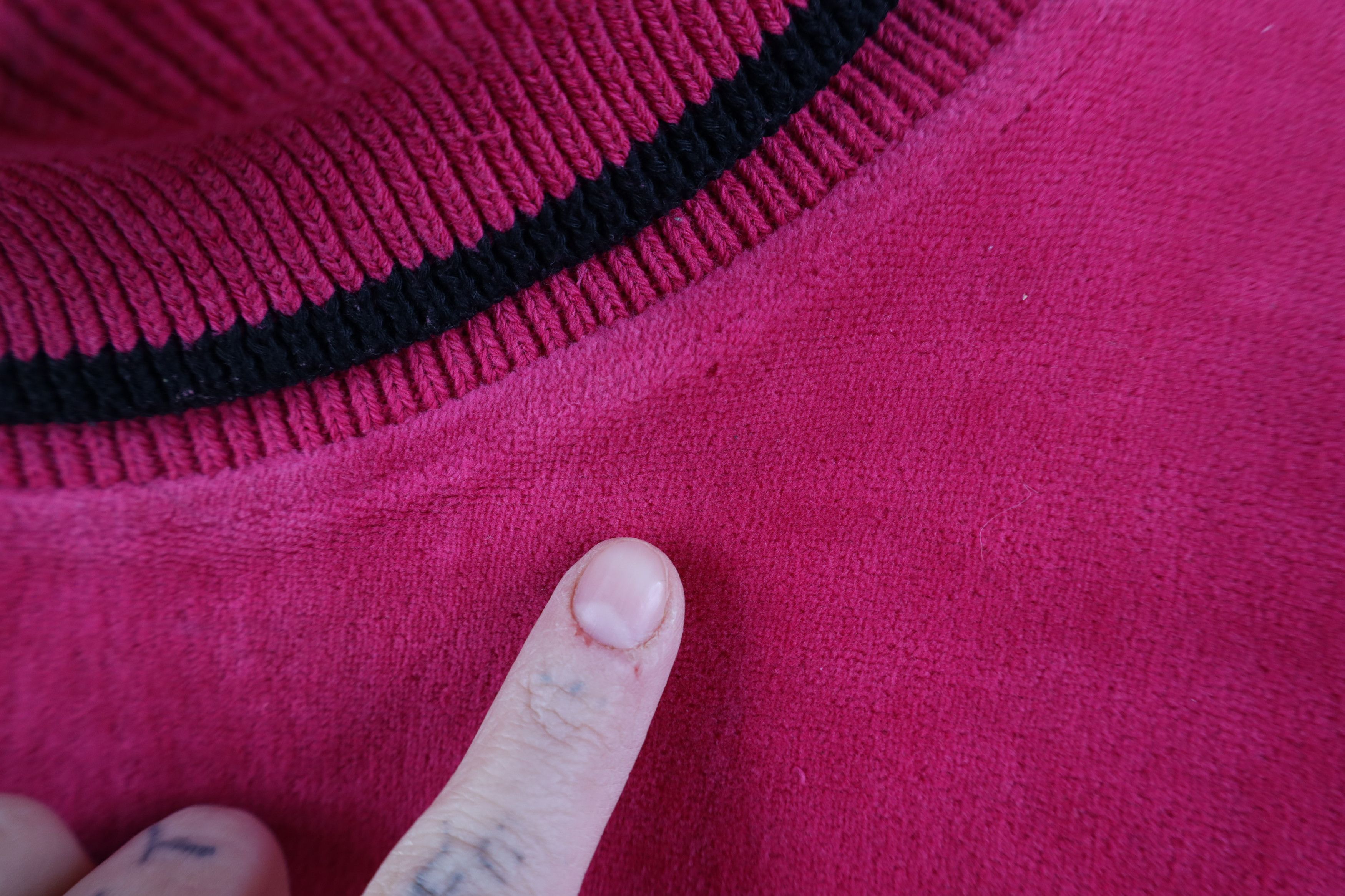 Vintage Vintage 90s Streetwear Blank Velour Turtleneck Sweater Pink Size M / US 6-8 / IT 42-44 - 7 Thumbnail