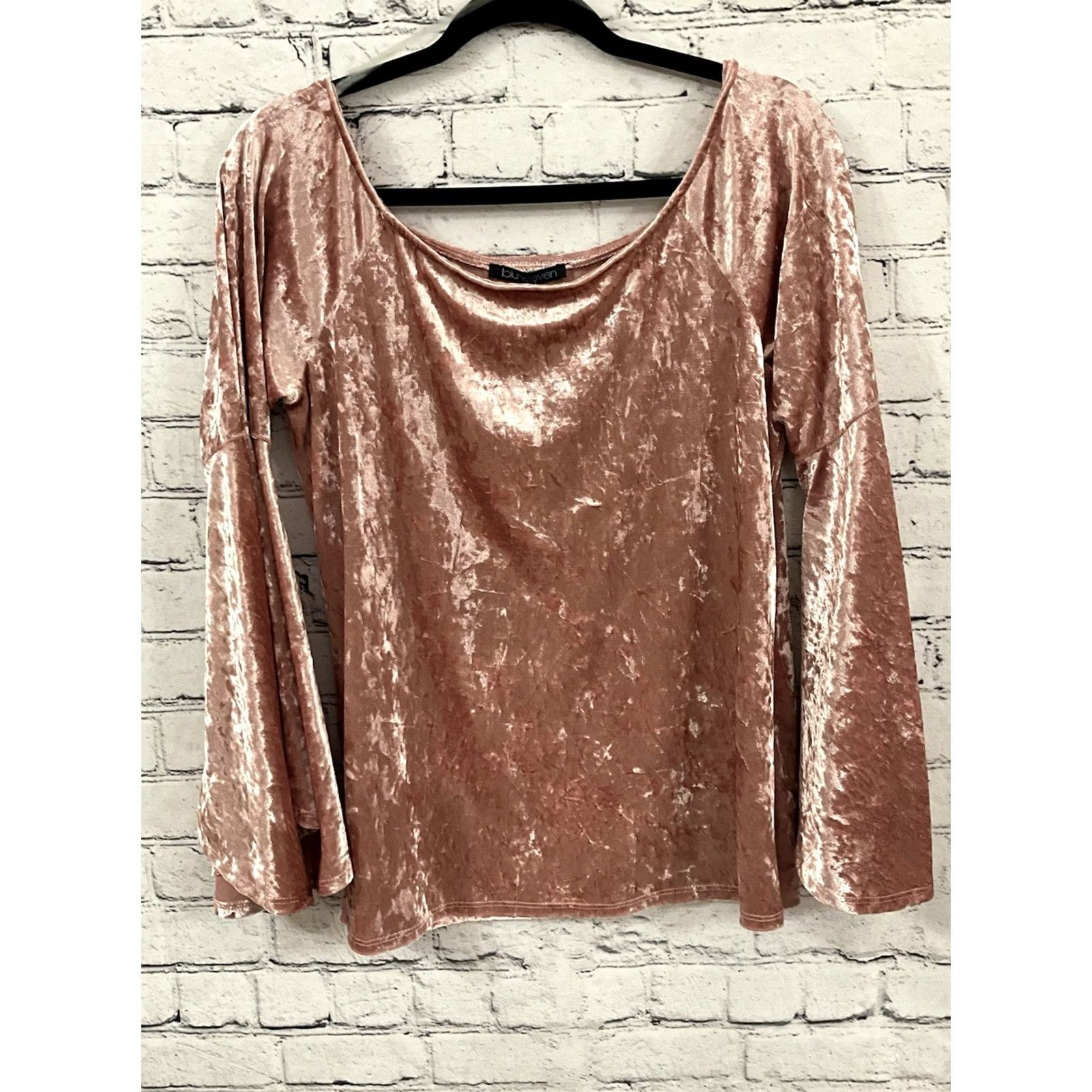 Bell BLU HEAVEN GIGIO/UMGEE Blouse Shirt Acid Washed Pink Bell Flutter Long Sleeve Large Womens Boho Chic Belle Pattern New with Tags Size L / US 10 / IT 46 - 2 Thumbnail